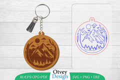 Keychain Sunset Mountain Lasercut SVG Bundle 1 - CraftNest - Digital Crafting and Art
