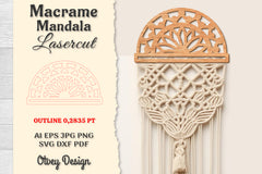 Macrame Frame Mandala Lasercut SVG Bundle 1 - CraftNest - Digital Crafting and Art