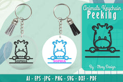 Animals Peeking Keychain SVG Bundle 1 - CraftNest - Digital Crafting and Art