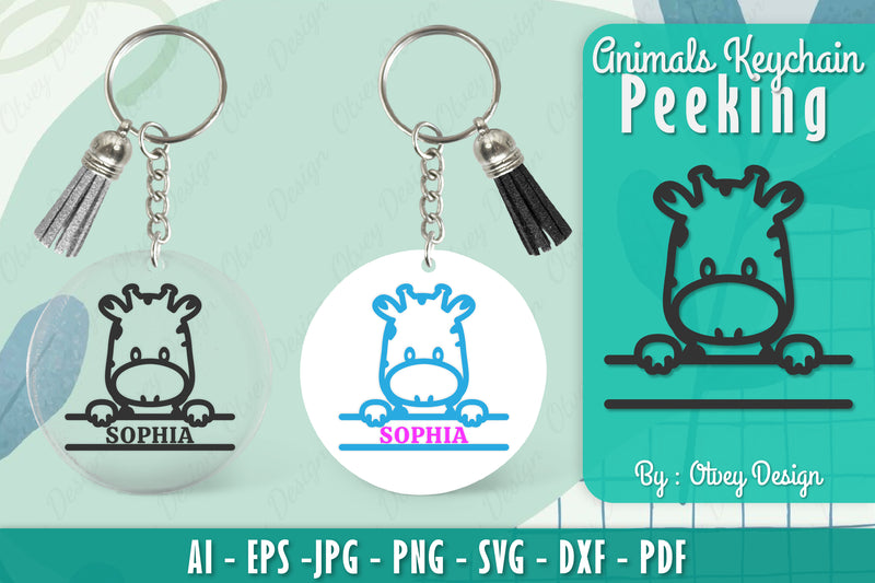 Animals Peeking Keychain SVG Bundle 1 - CraftNest - Digital Crafting and Art