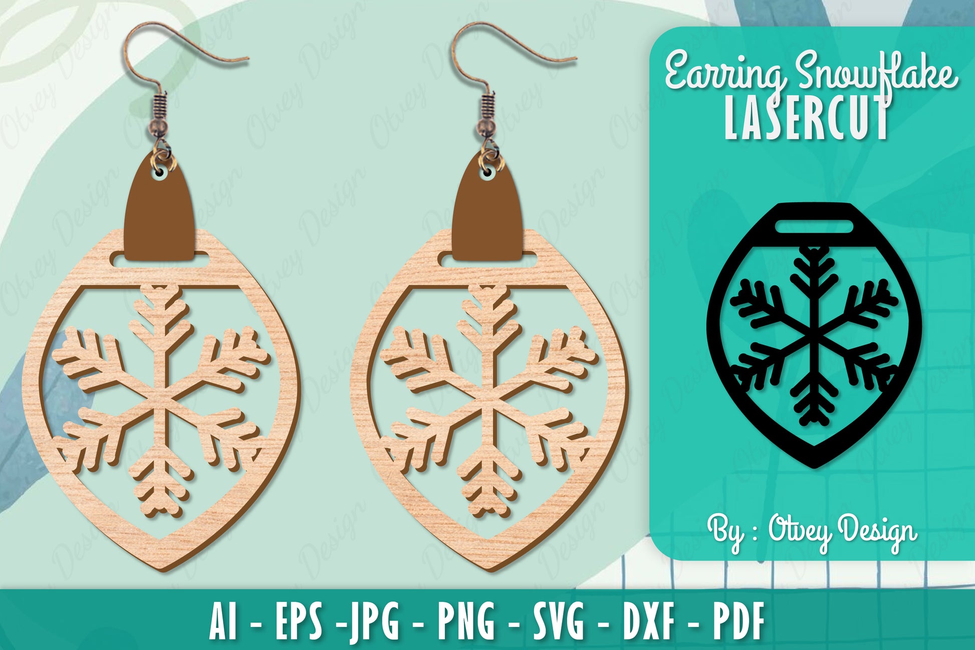 Snowflake Earring Lasercut SVG Bundle 145 - CraftNest - Digital Crafting and Art