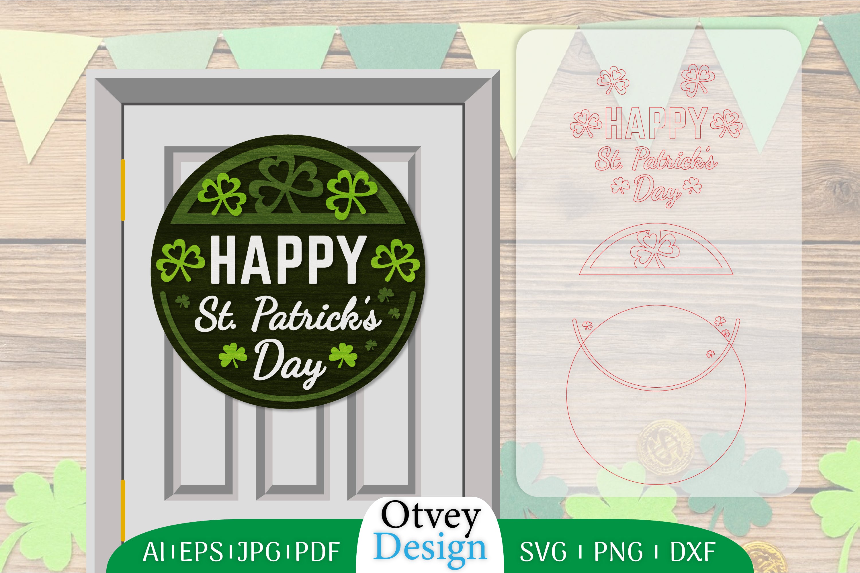 St. Patrick's Day Door Hanger Lasercut SVG Bundle 1 - CraftNest - Digital Crafting and Art