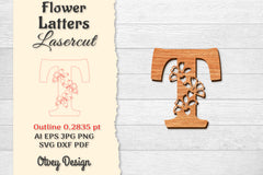 Flower Letters Laser Cut File SVG Bundle 129 - CraftNest - Digital Crafting and Art