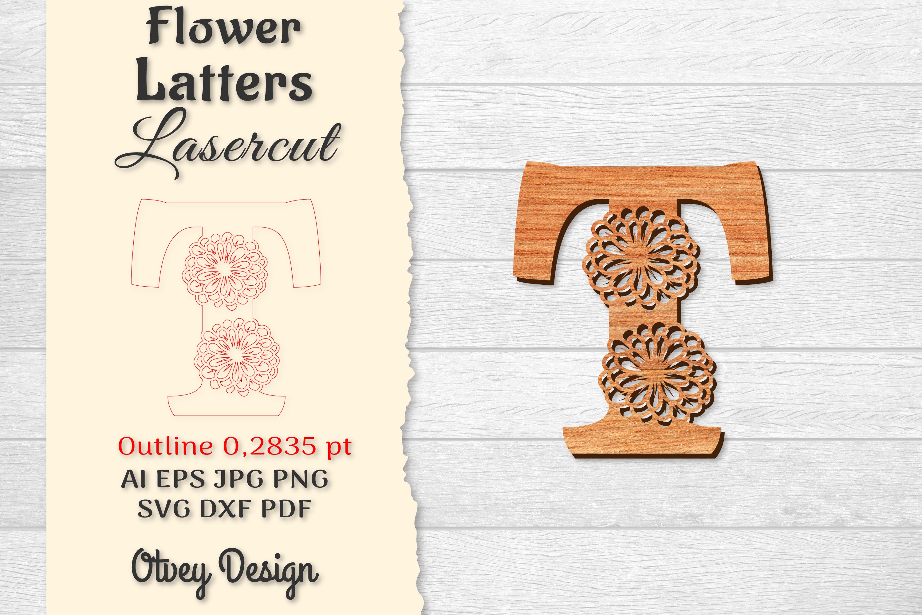 Flower Letters Laser Cut File SVG Bundle 26 - CraftNest - Digital Crafting and Art