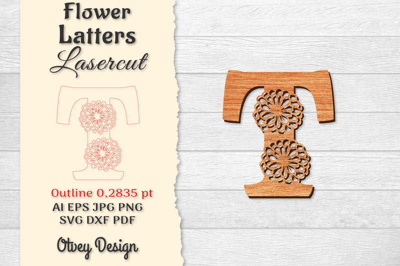 Flower Letters Laser Cut File SVG Bundle 26 - CraftNest - Digital Crafting and Art