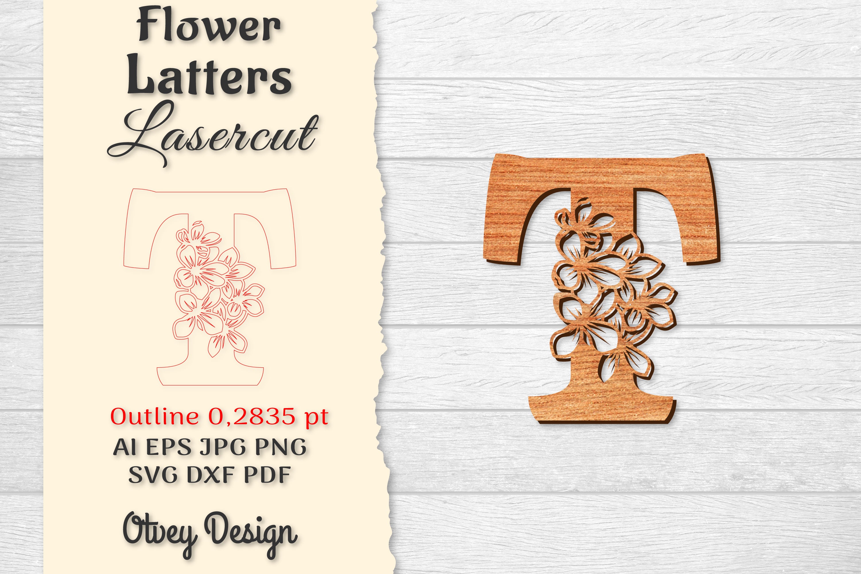 Flower Letters Laser Cut SVG Bundle 161 - CraftNest - Digital Crafting and Art