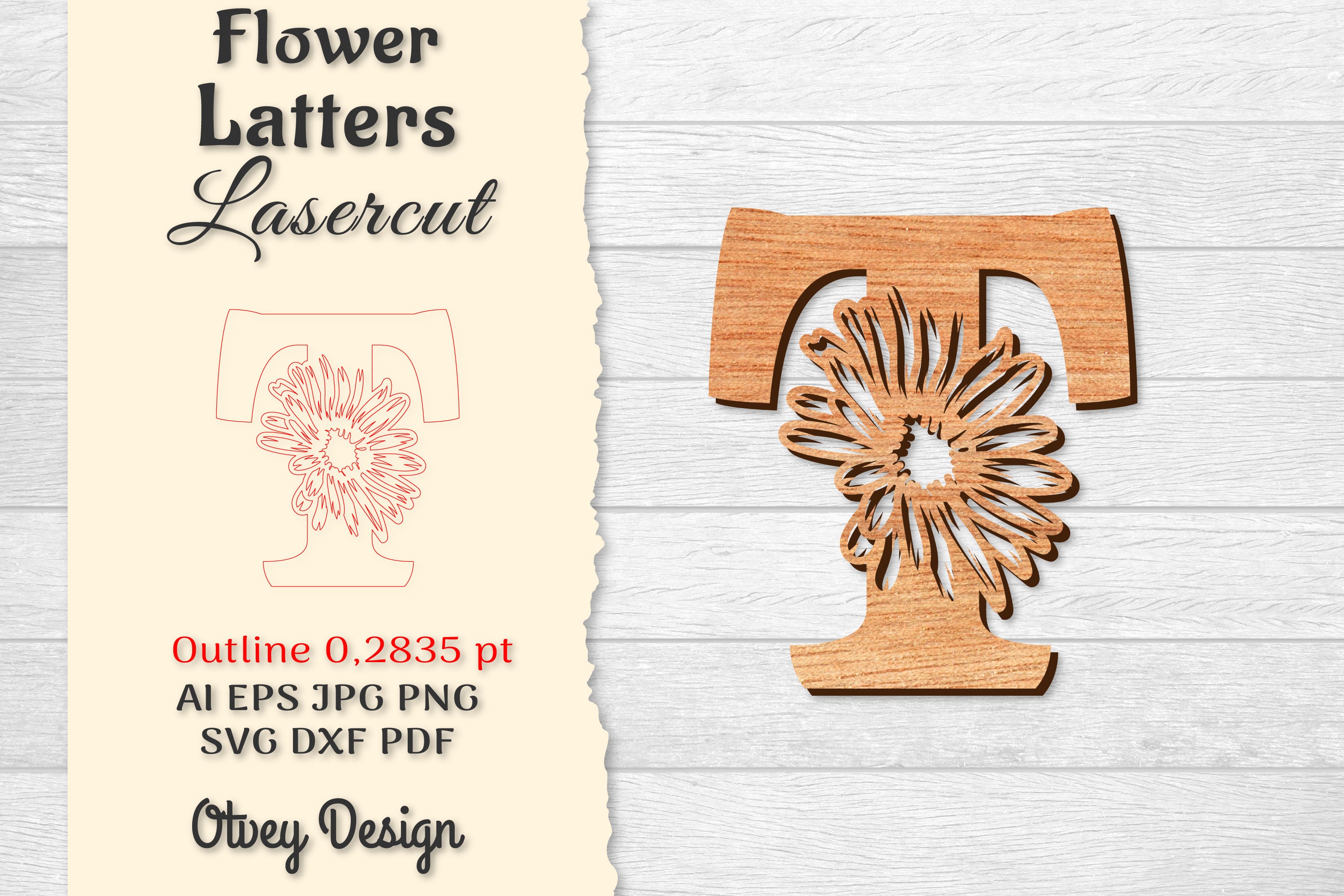 Flower Letters Laser Cut File SVG Bundle 5 - CraftNest - Digital Crafting and Art