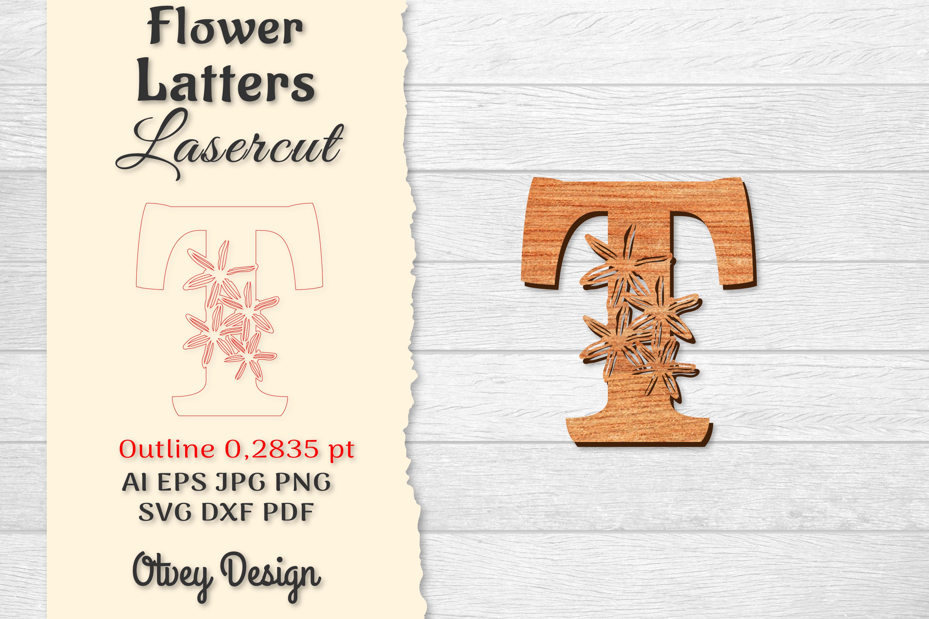 Flower Letters Laser Cut File SVG Bundle 40 - CraftNest - Digital Crafting and Art