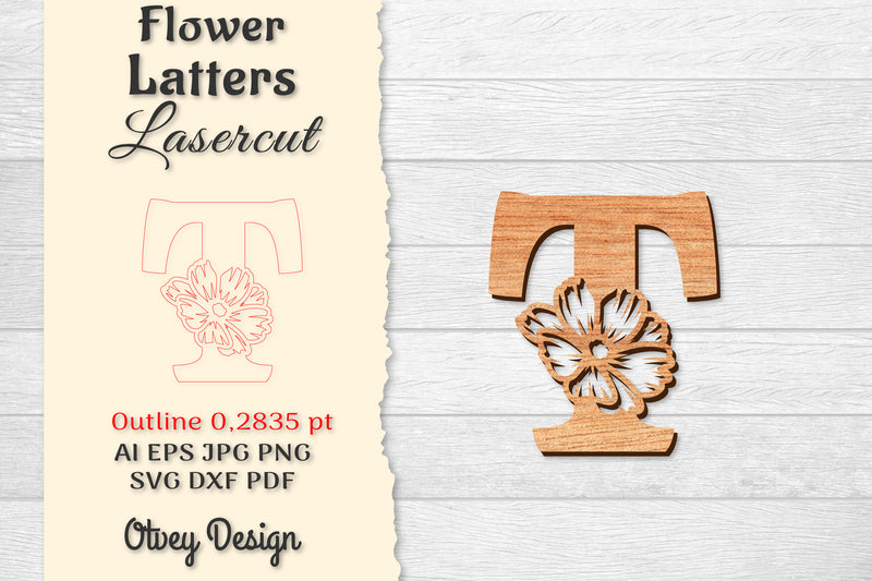 Flower Letters Laser Cut File SVG Bundle 57 - CraftNest - Digital Crafting and Art
