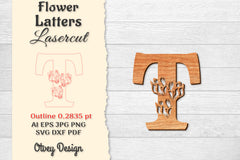 Flower Letters Laser Cut SVG Bundle 119 - CraftNest - Digital Crafting and Art