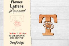 Flower Letters Laser Cut File SVG Bundle 11 - CraftNest - Digital Crafting and Art