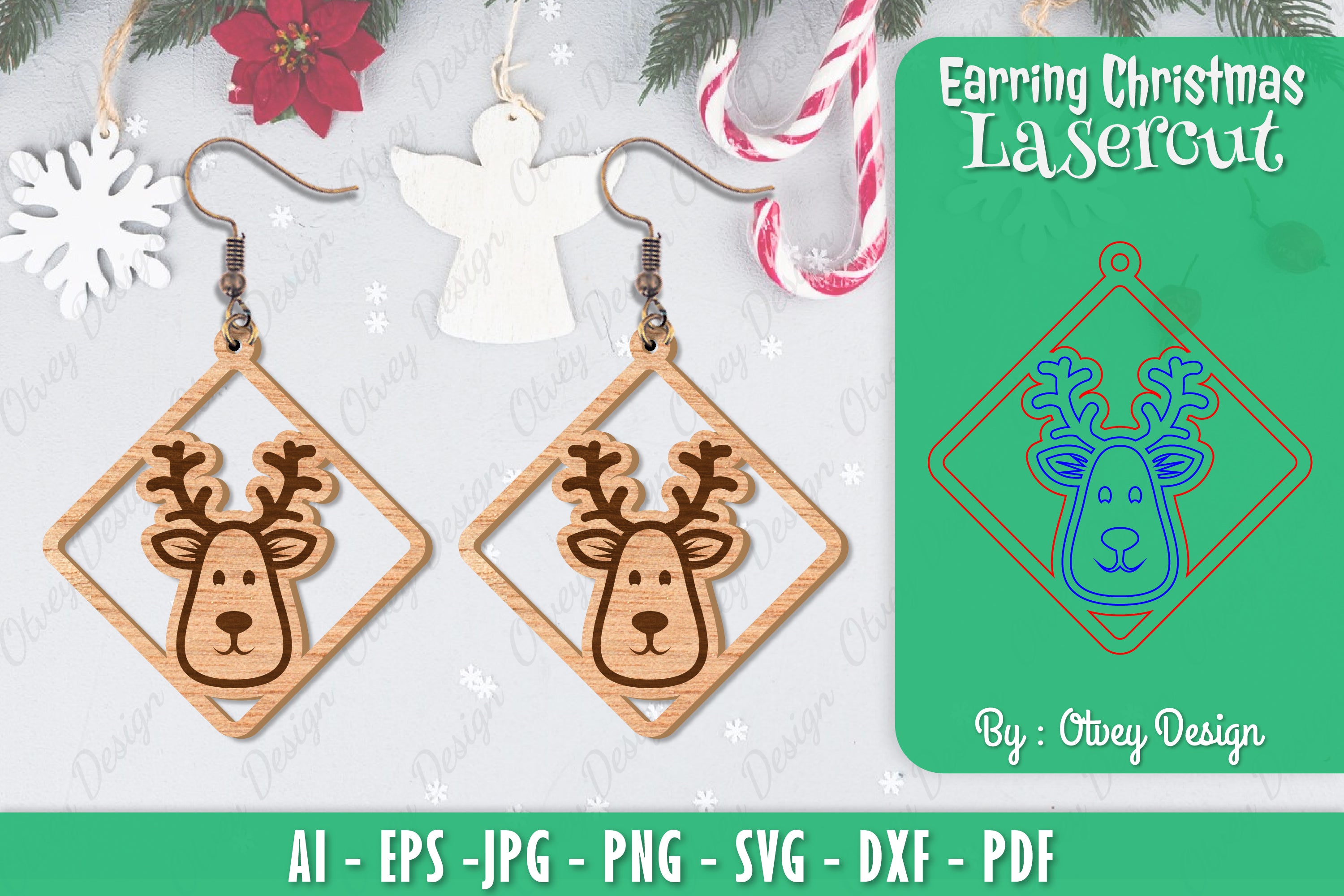 Christmas Earrings SVG Bundle