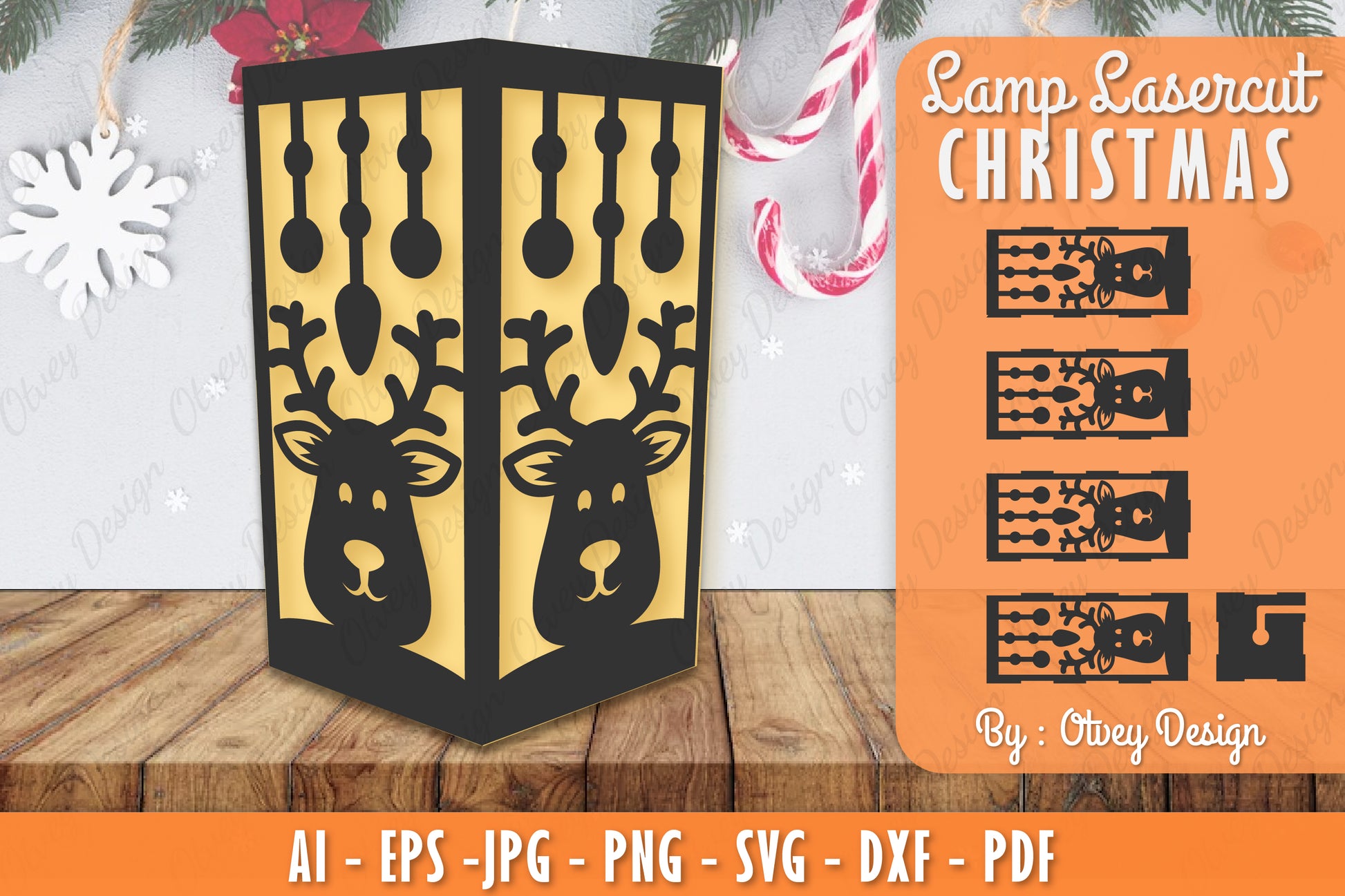 Christmas Lamp Lasercut SVG Bundle 13 - CraftNest - Digital Crafting and Art