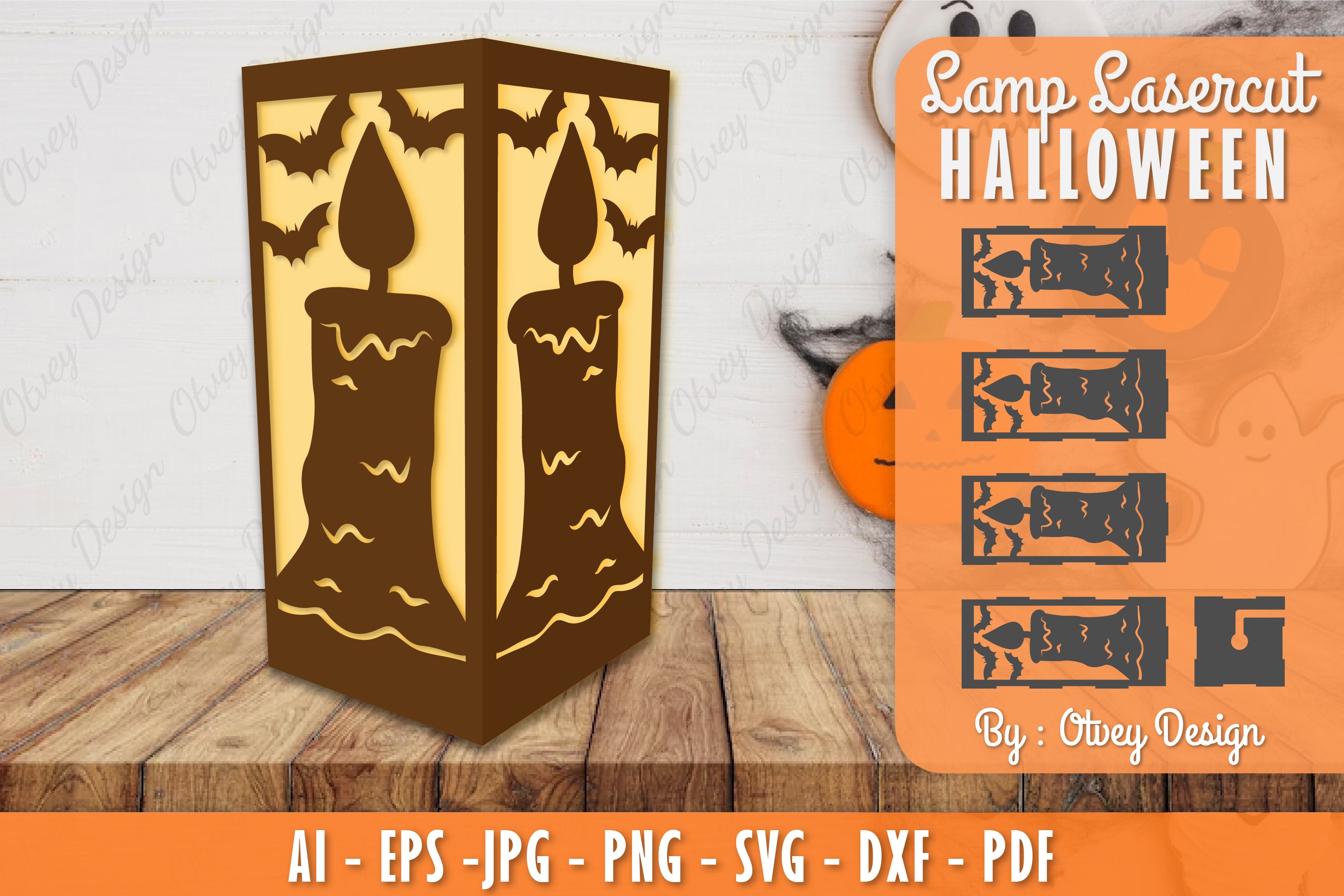Halloween Lamp Lasercut SVG Bundle