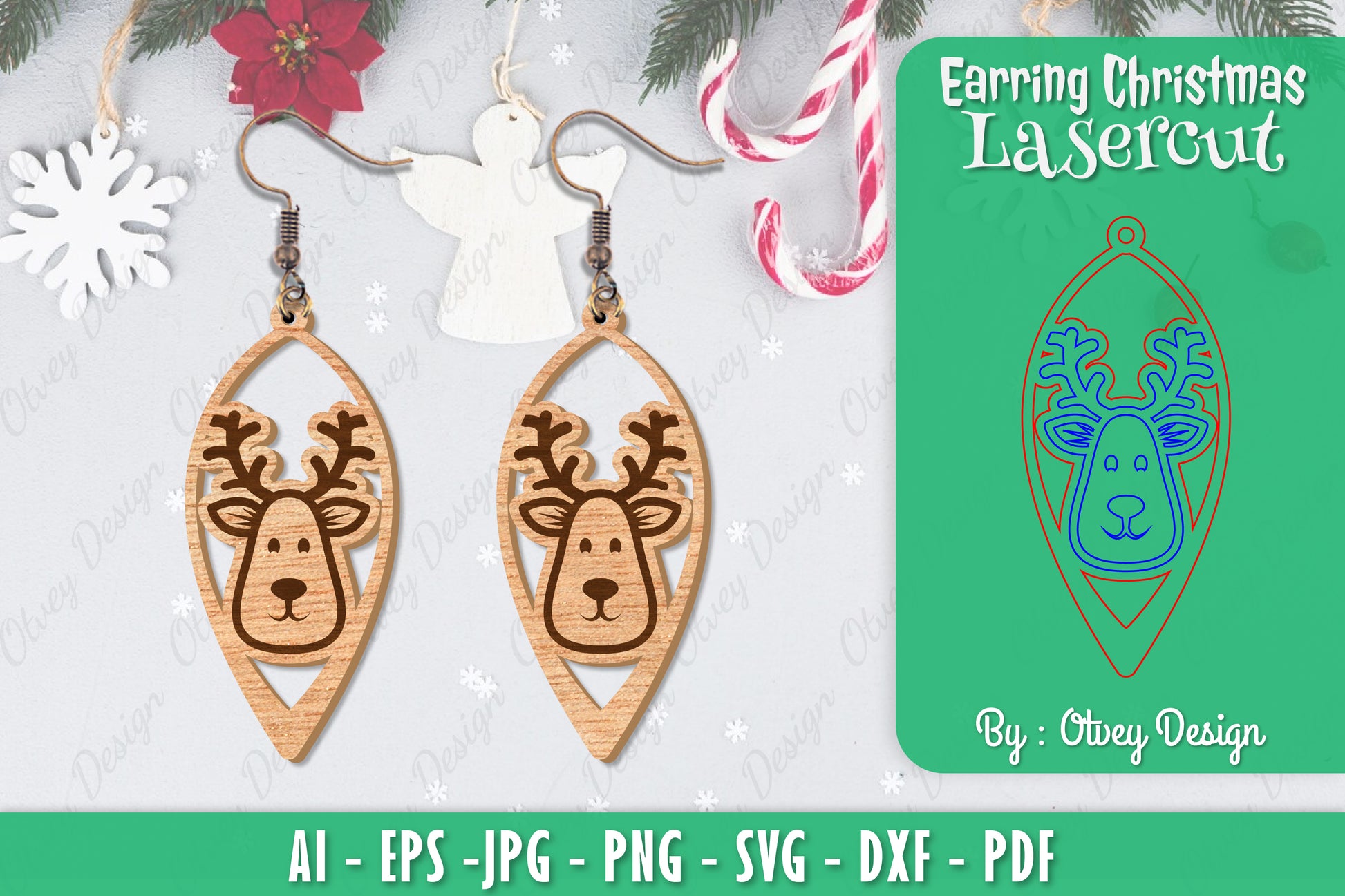 Christmas Earrings SVG Bundle 60 - CraftNest - Digital Crafting and Art