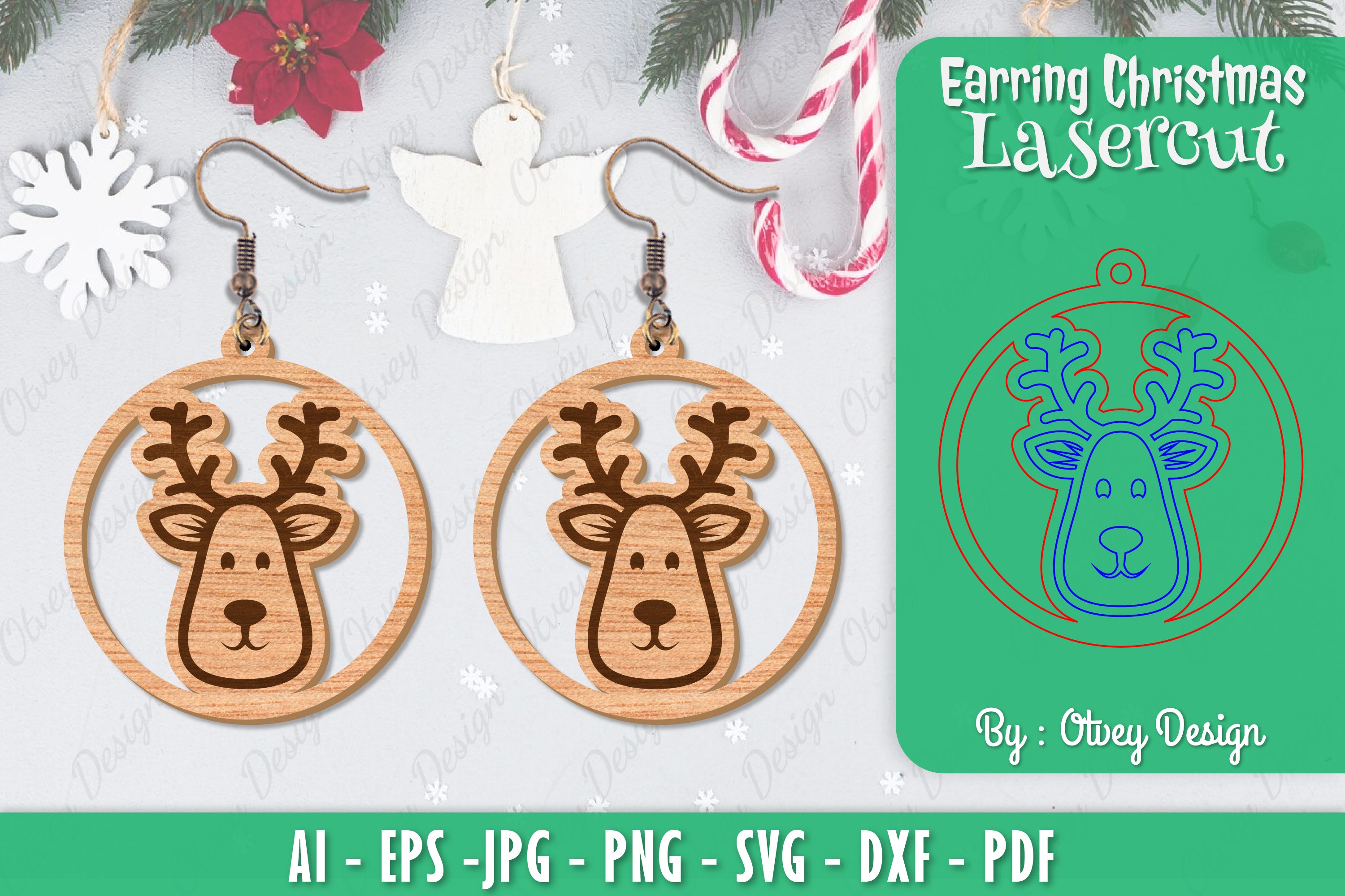 Christmas Earrings SVG Bundle