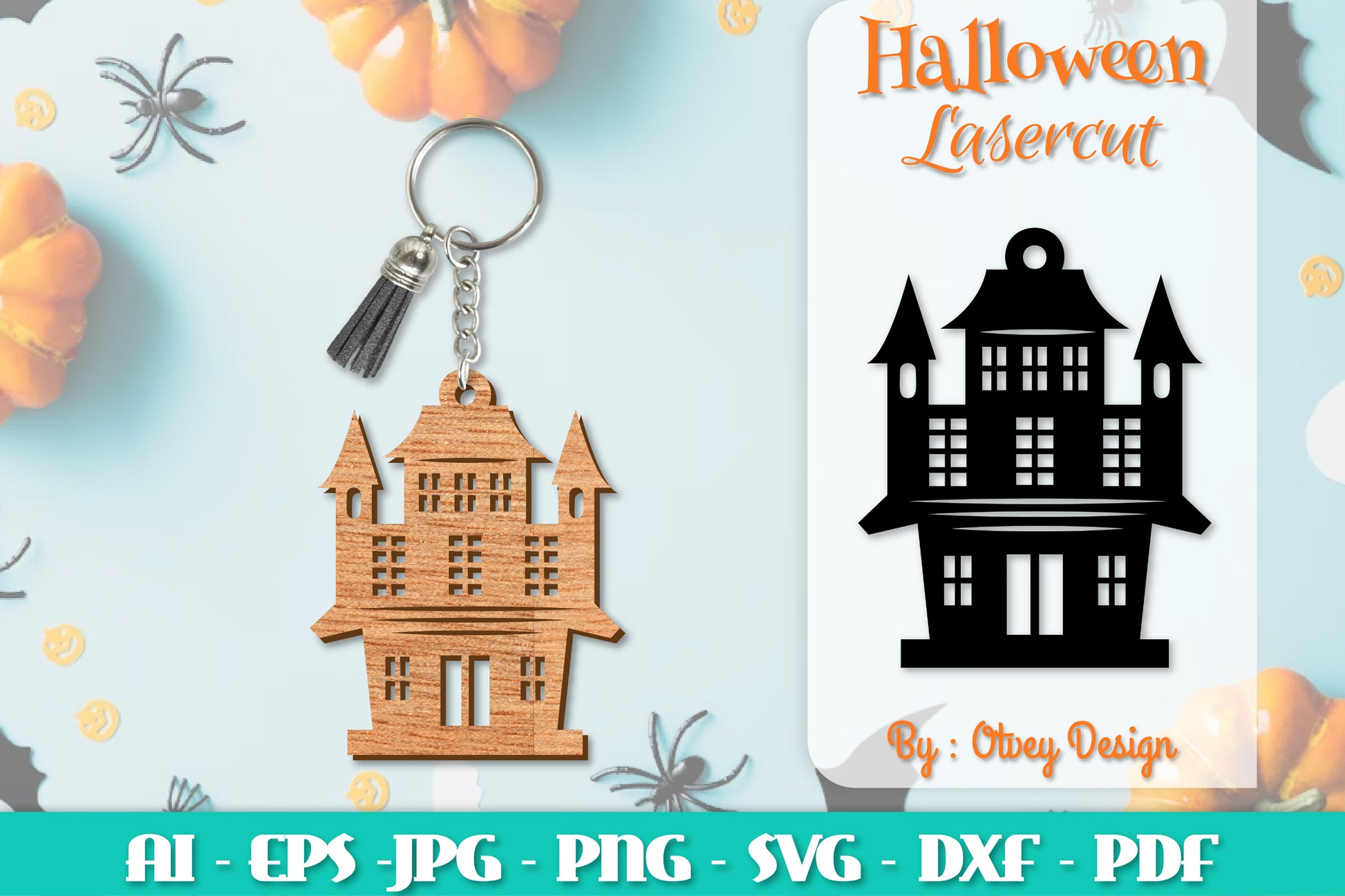 Keychain Halloween Lasercut SVG Bundle 245 - CraftNest - Digital Crafting and Art