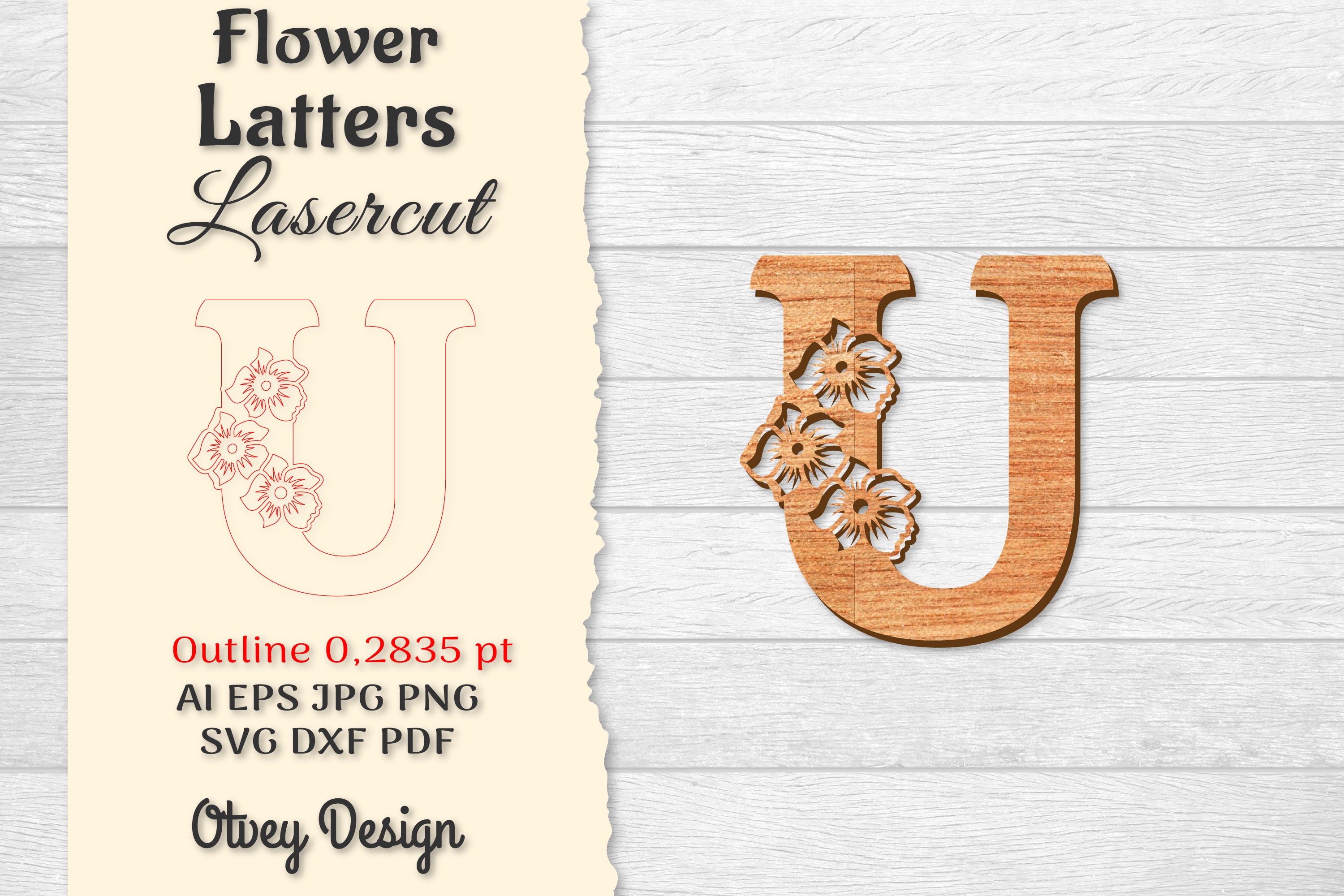Flower Letters Laser Cut SVG Bundle 136 - CraftNest - Digital Crafting and Art