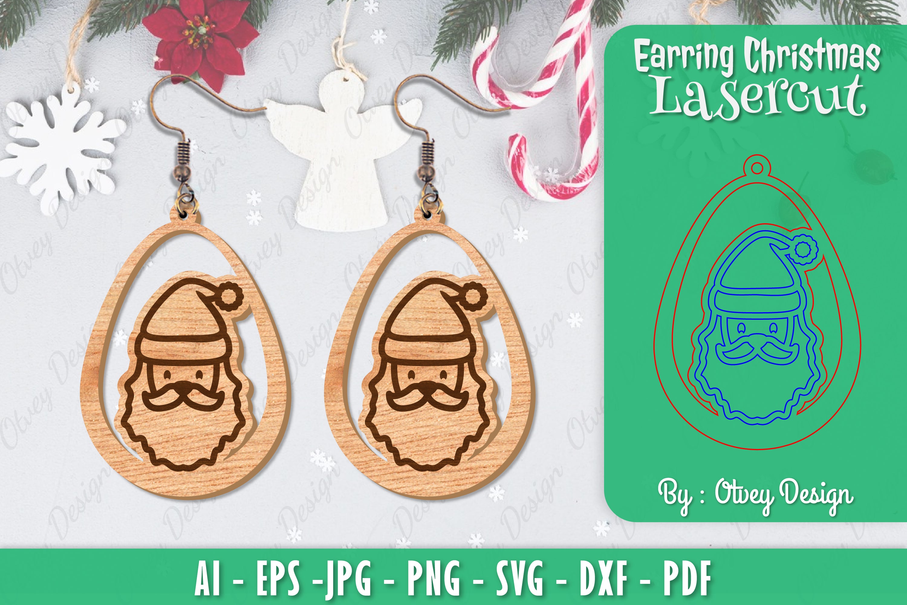 Christmas Earrings SVG Bundle 91 - CraftNest - Digital Crafting and Art