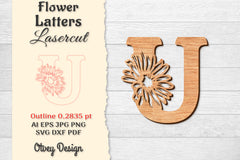 Flower Letters Laser Cut SVG Bundle 15 - CraftNest - Digital Crafting and Art