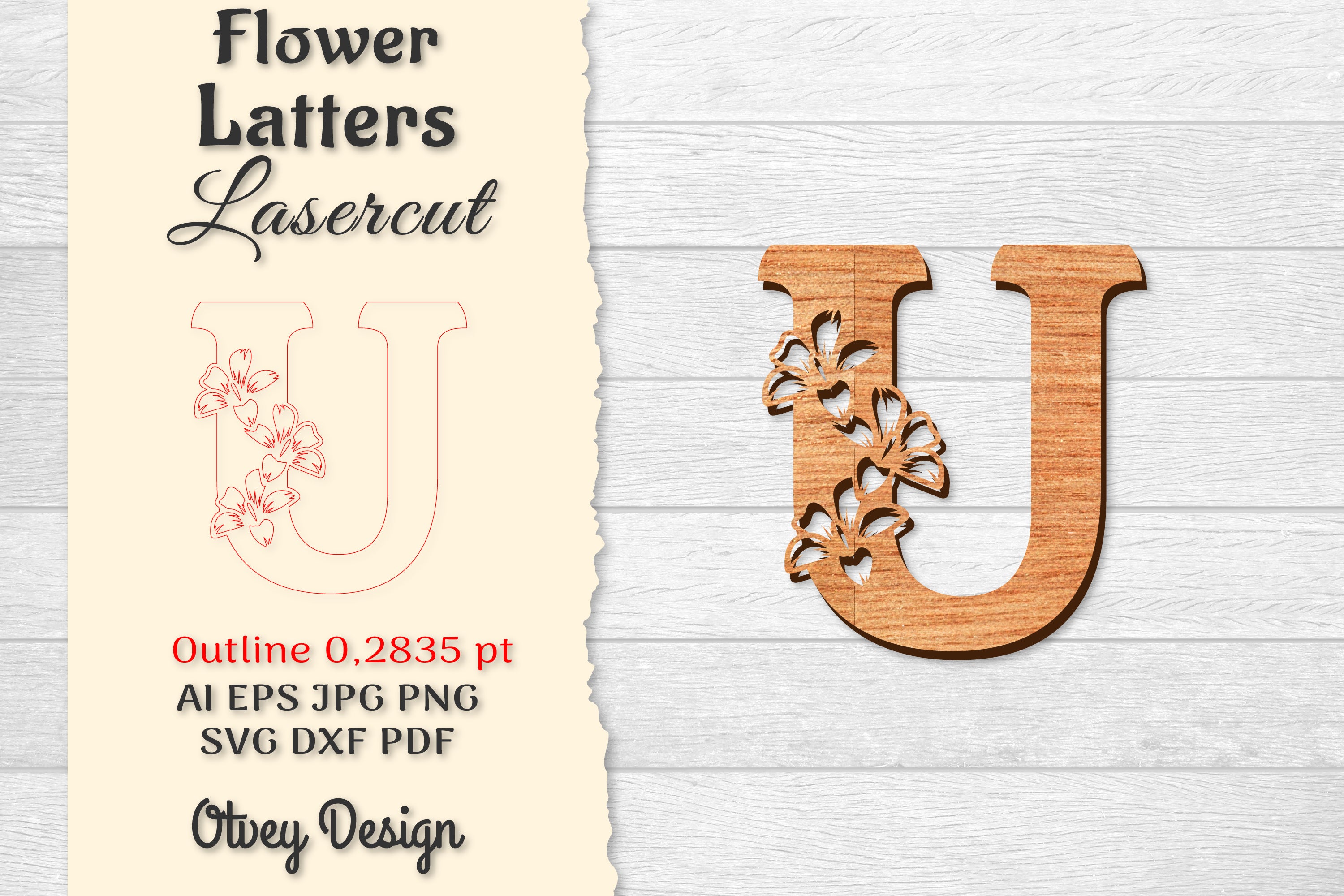 Flower Letters Laser Cut SVG Bundle 149 - CraftNest - Digital Crafting and Art