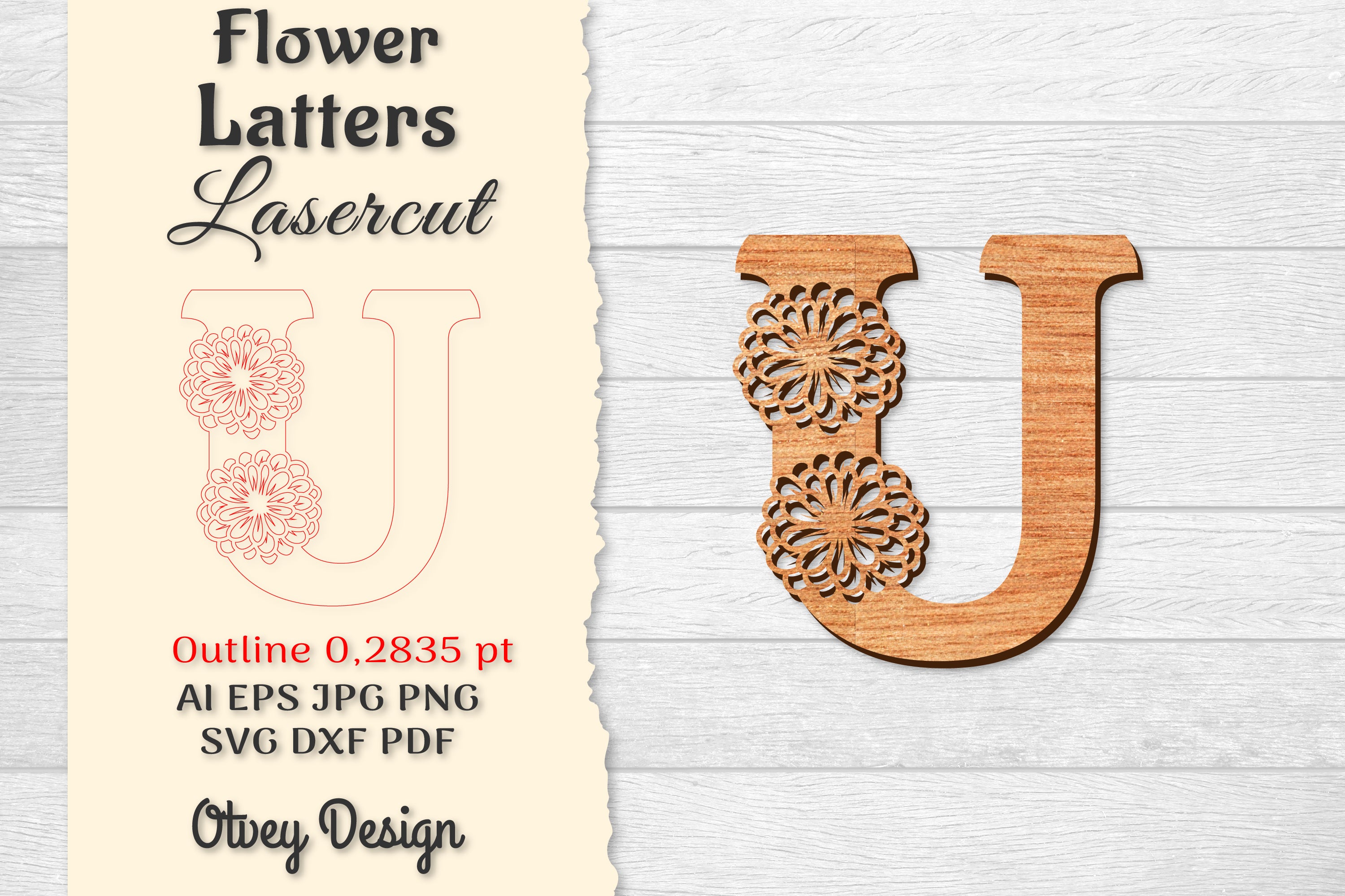 Flower Letters Laser Cut File SVG Bundle 27 - CraftNest - Digital Crafting and Art
