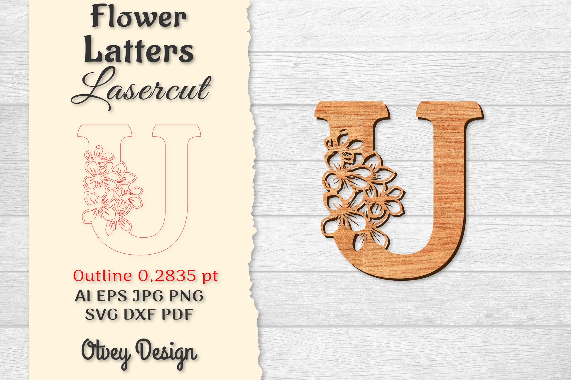 Flower Letters Laser Cut SVG Bundle 162 - CraftNest - Digital Crafting and Art