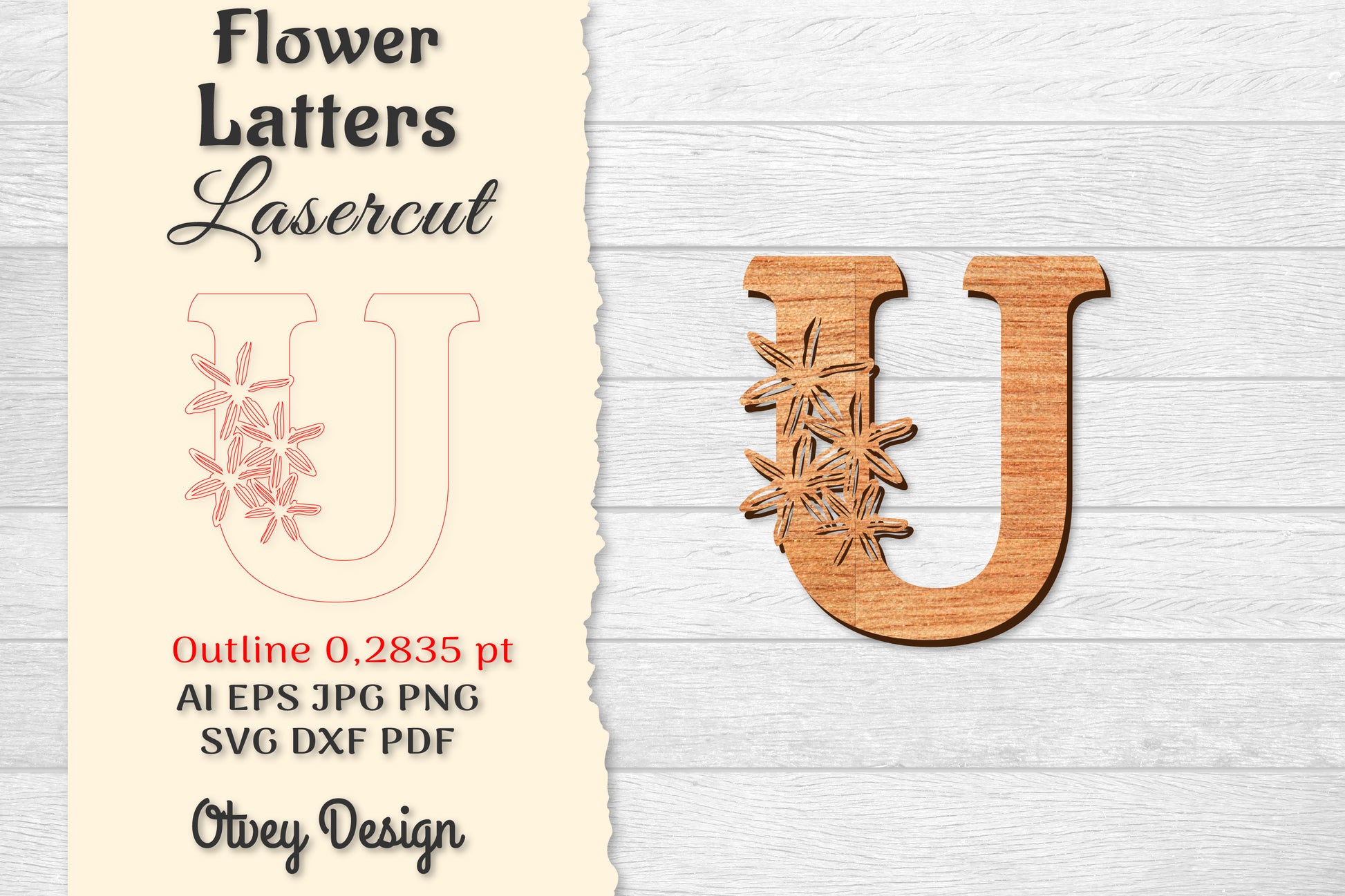 Flower Letters Laser Cut File SVG Bundle 41 - CraftNest - Digital Crafting and Art