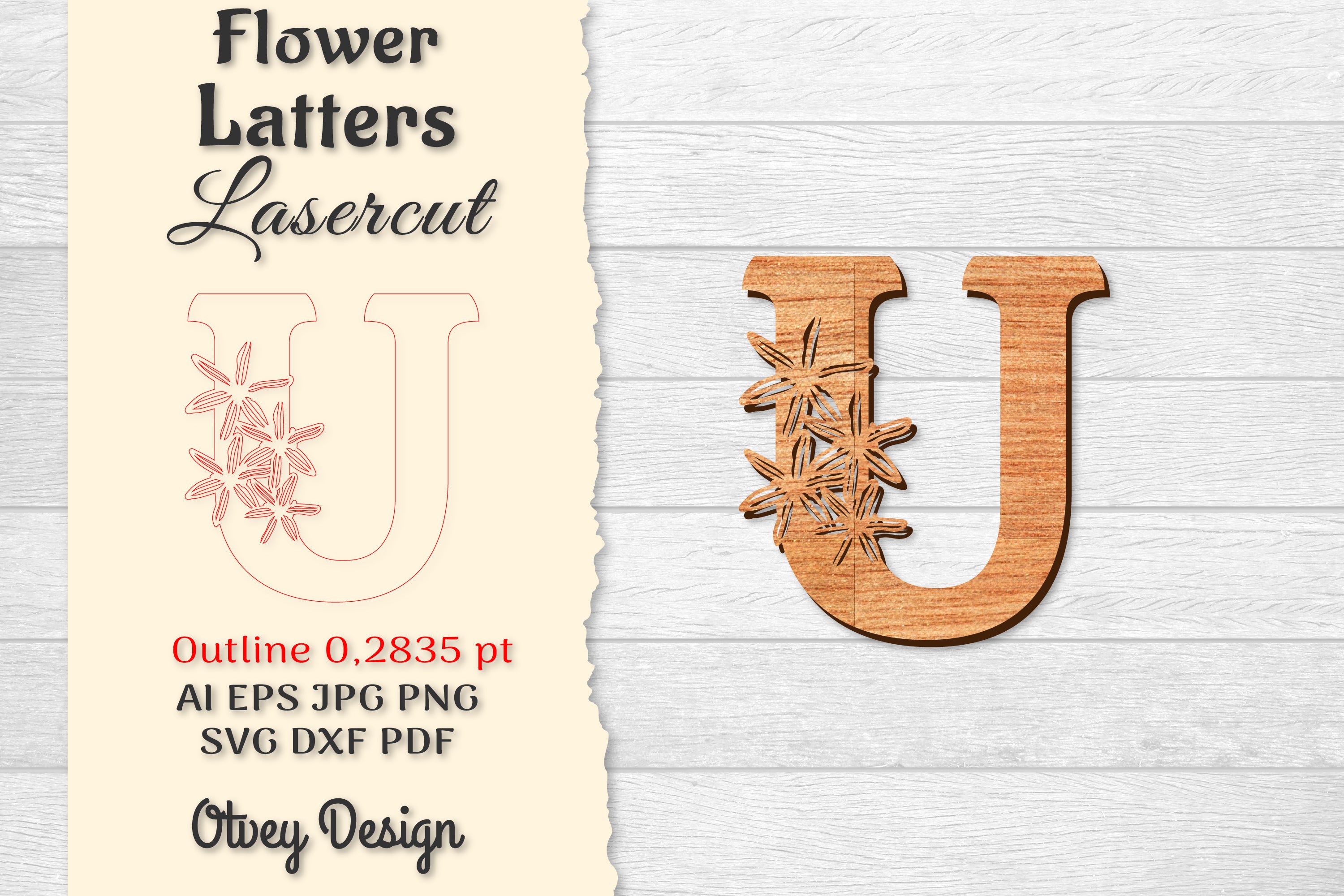 Flower Letters Laser Cut File SVG Bundle 41 - CraftNest - Digital Crafting and Art