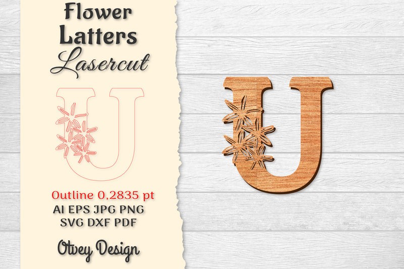 Flower Letters Laser Cut File SVG Bundle 41 - CraftNest - Digital Crafting and Art