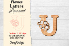 Flower Letters Laser Cut File SVG Bundle 58 - CraftNest - Digital Crafting and Art