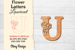 Flower Letters Laser Cut File SVG Bundle 107 - CraftNest - Digital Crafting and Art