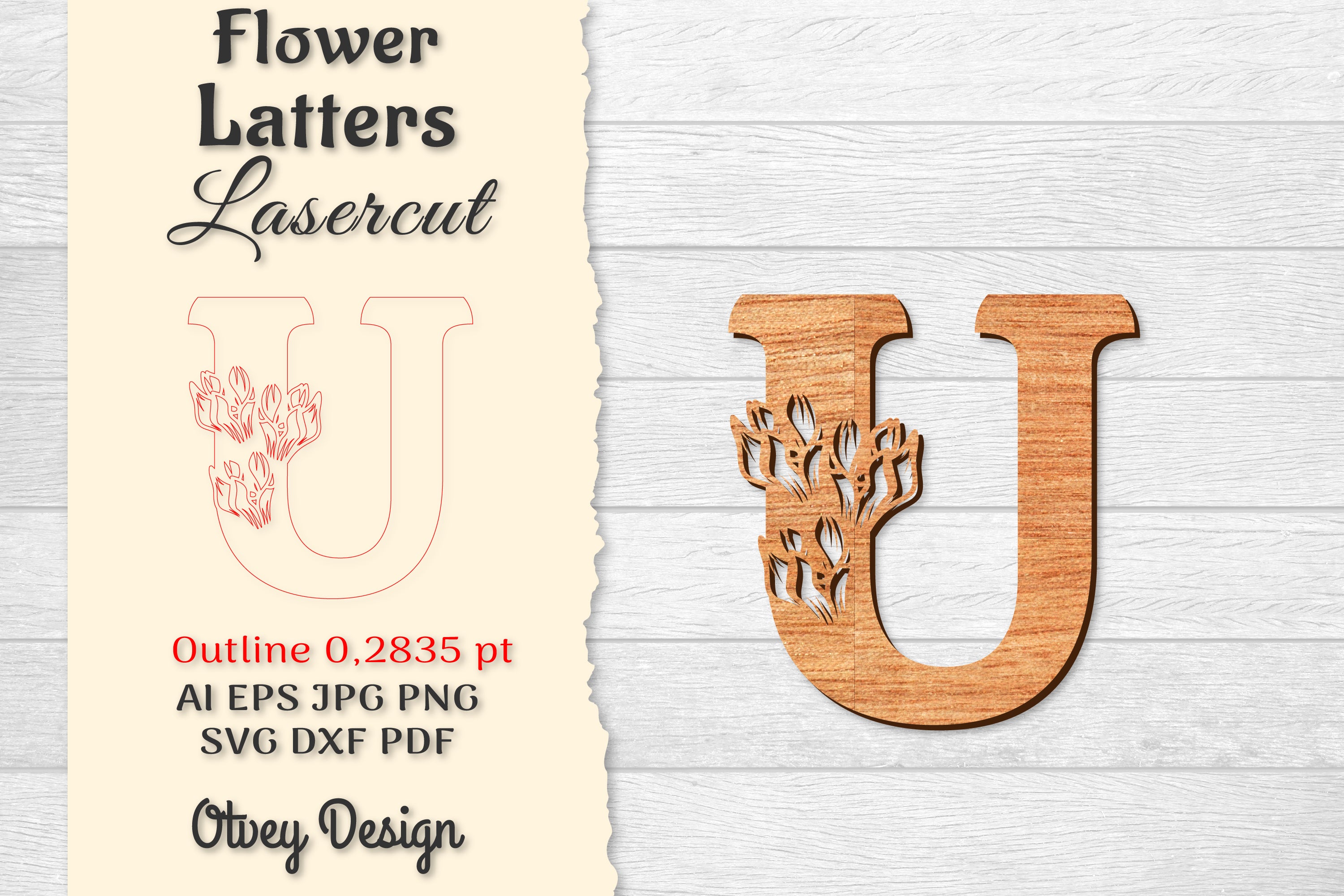 Flower Letters Laser Cut File SVG Bundle 107 - CraftNest - Digital Crafting and Art