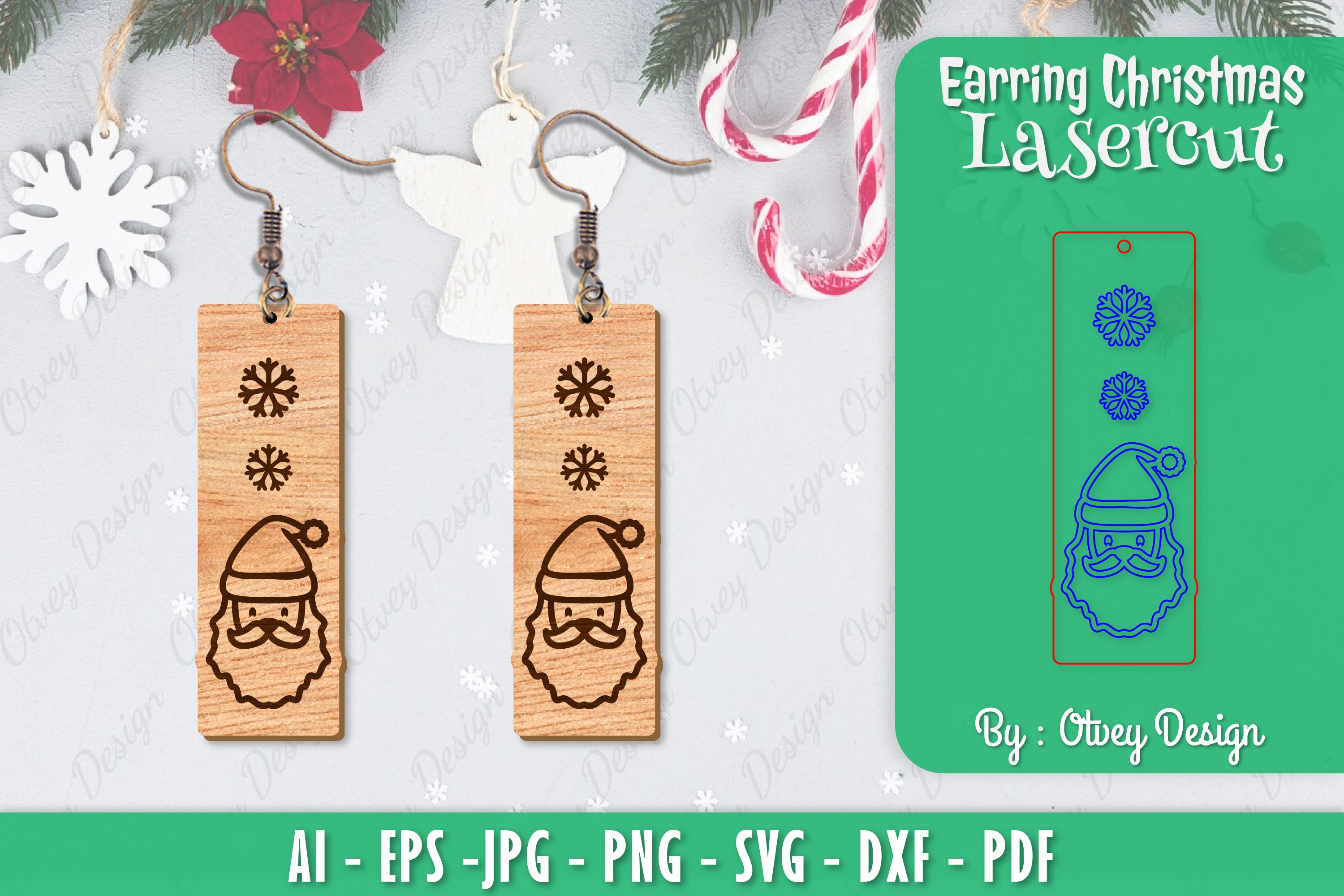 Christmas Earrings SVG Bundle 121 - CraftNest - Digital Crafting and Art