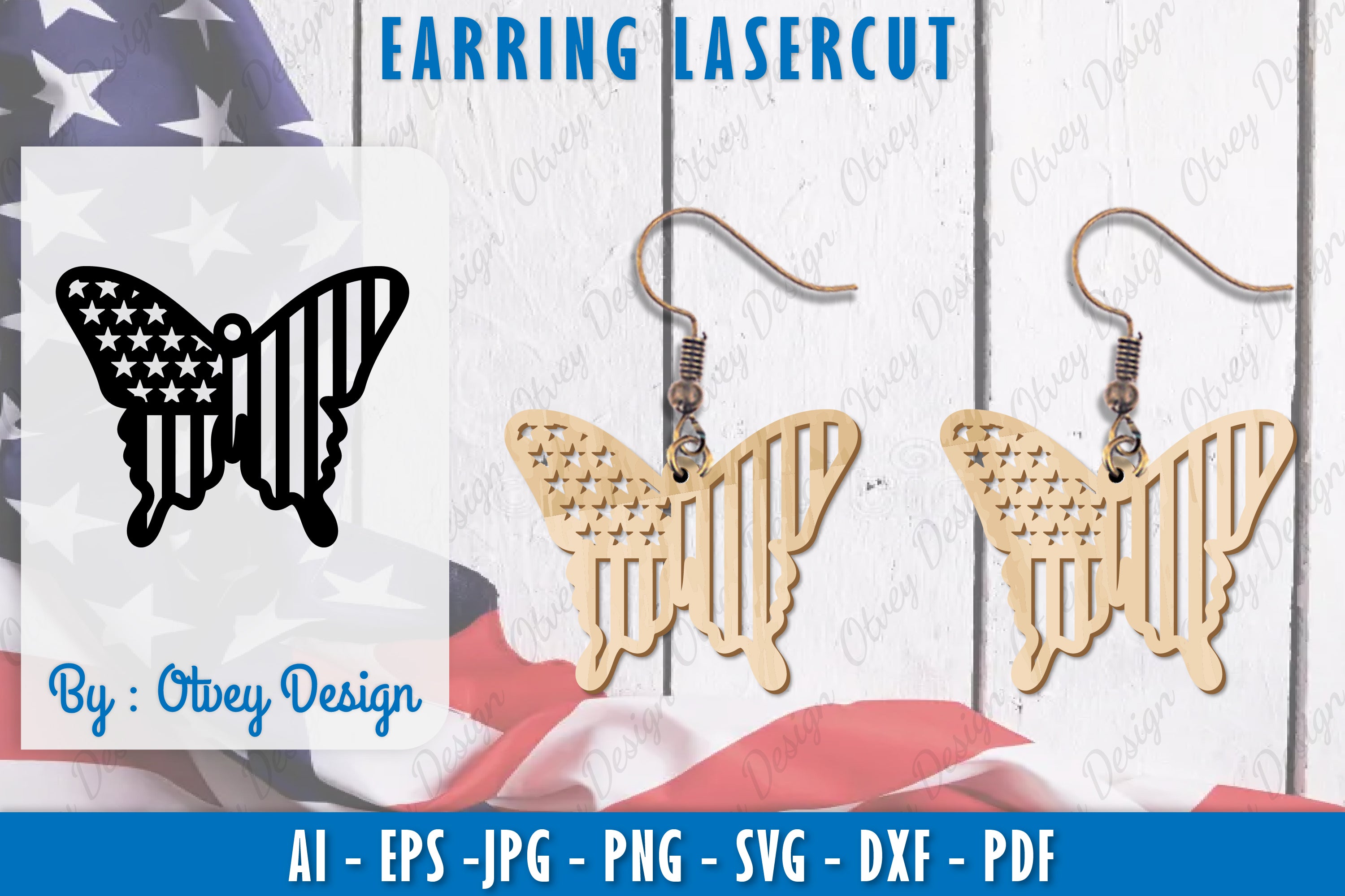 4th of July Earring SVG Bundle 14 - CraftNest - Digital Crafting and Art