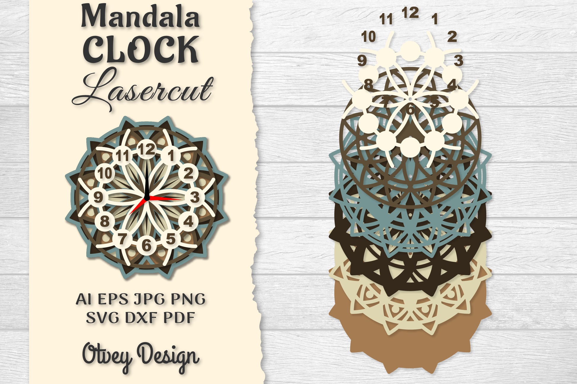 Clock Mandala Lasercut SVG Bundle 2 - CraftNest - Digital Crafting and Art