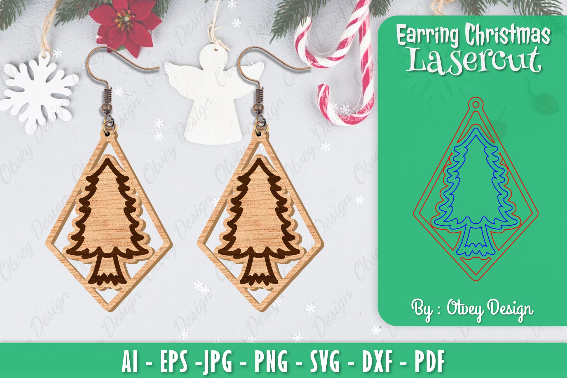 Christmas Earrings SVG Bundle 32 - CraftNest - Digital Crafting and Art
