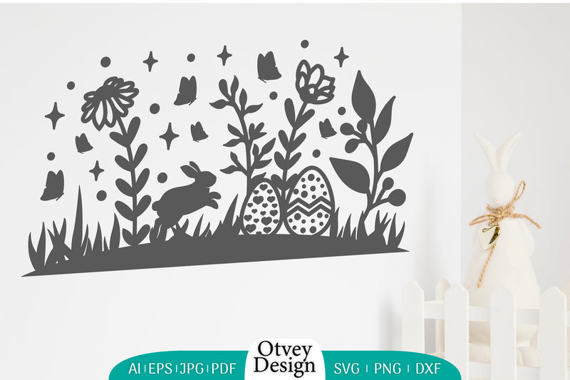 Easter Bunny Garden Scene SVG Bundle 3 - CraftNest - Digital Crafting and Art