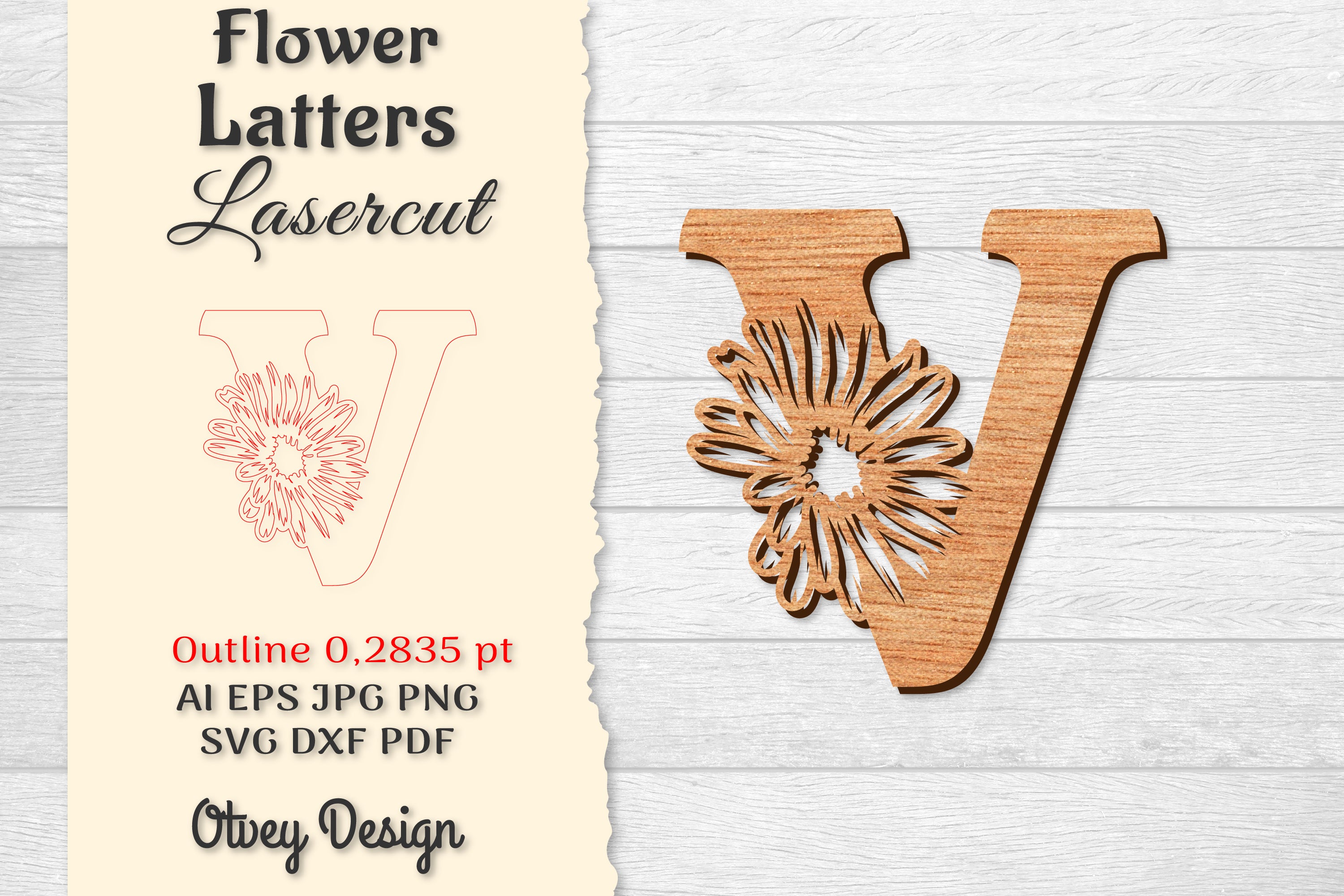 Flower Letters Laser Cut SVG Bundle 16 - CraftNest - Digital Crafting and Art