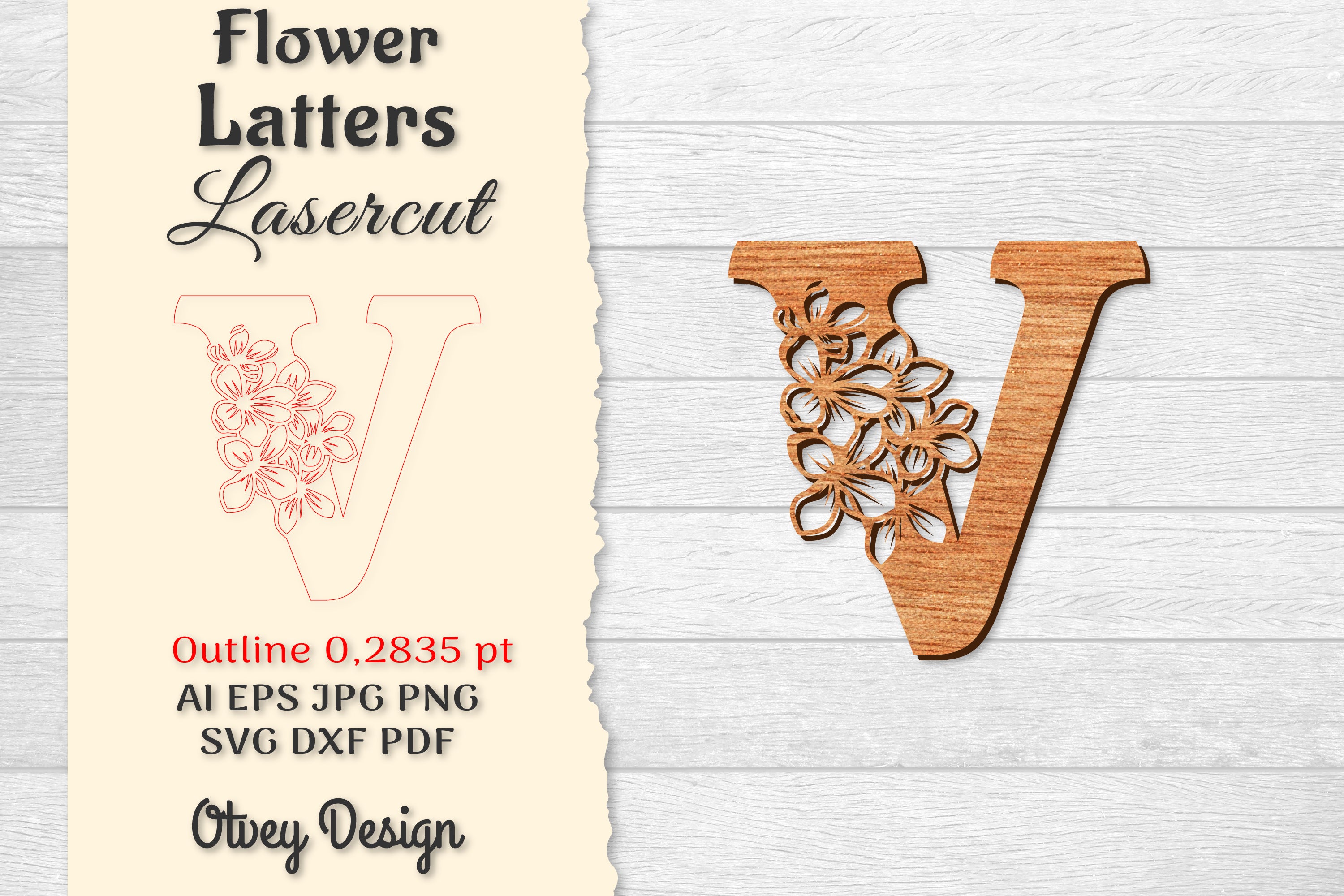 Flower Letters Laser Cut SVG Bundle 163 - CraftNest - Digital Crafting and Art