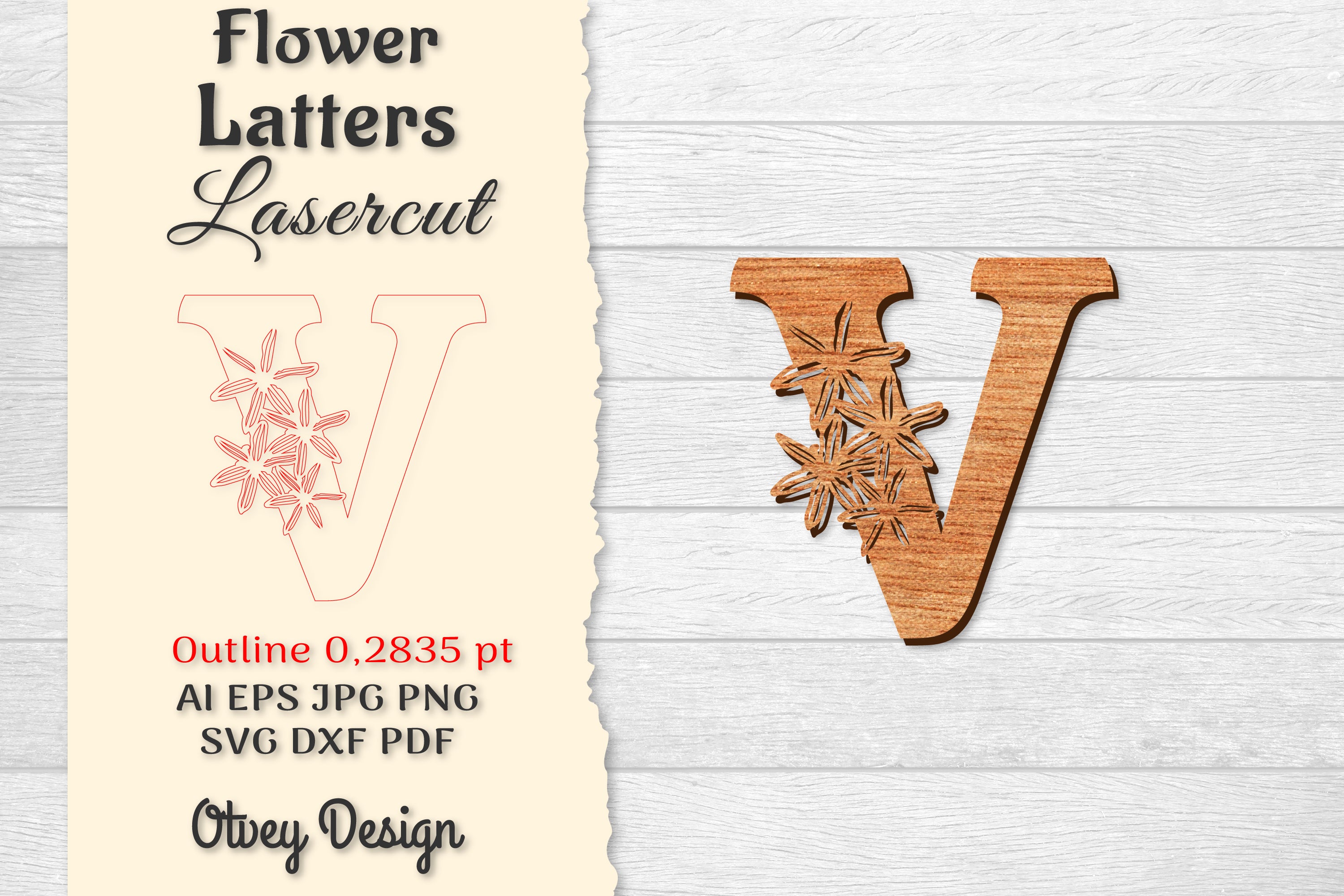 Flower Letters Laser Cut File SVG Bundle 42 - CraftNest - Digital Crafting and Art
