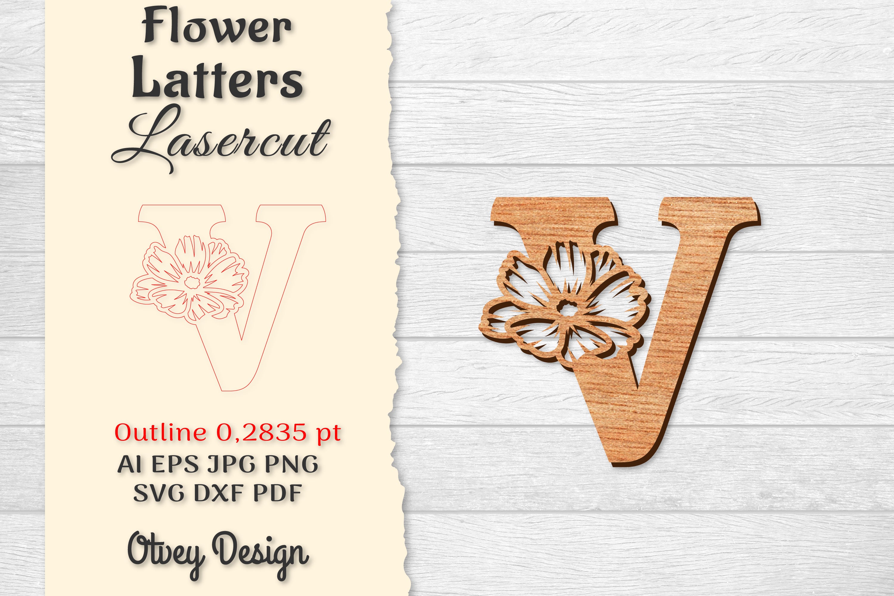 Flower Letters Laser Cut File SVG Bundle 59 - CraftNest - Digital Crafting and Art