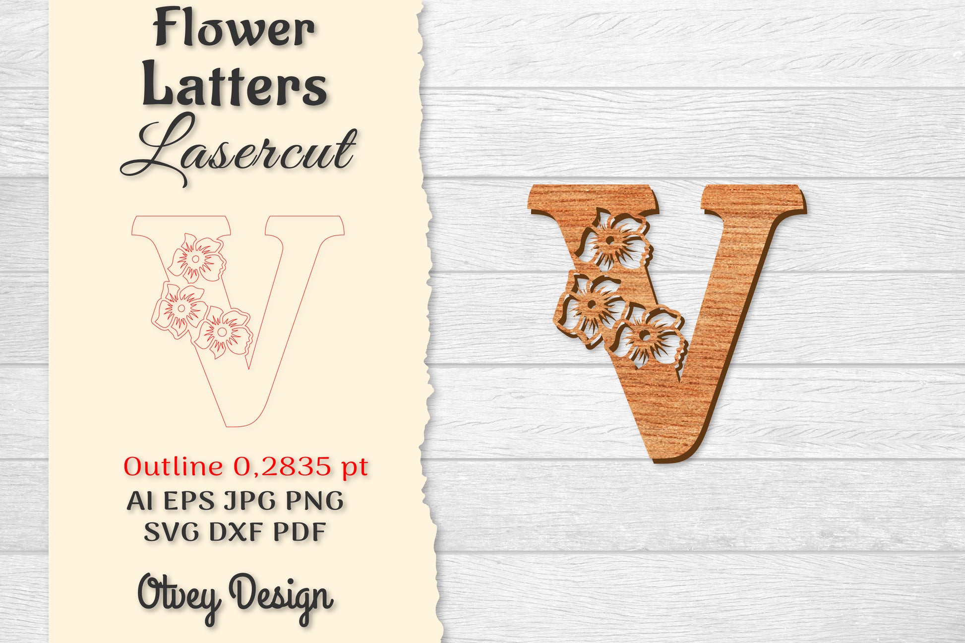 Flower Letters Laser Cut SVG Bundle 137 - CraftNest - Digital Crafting and Art