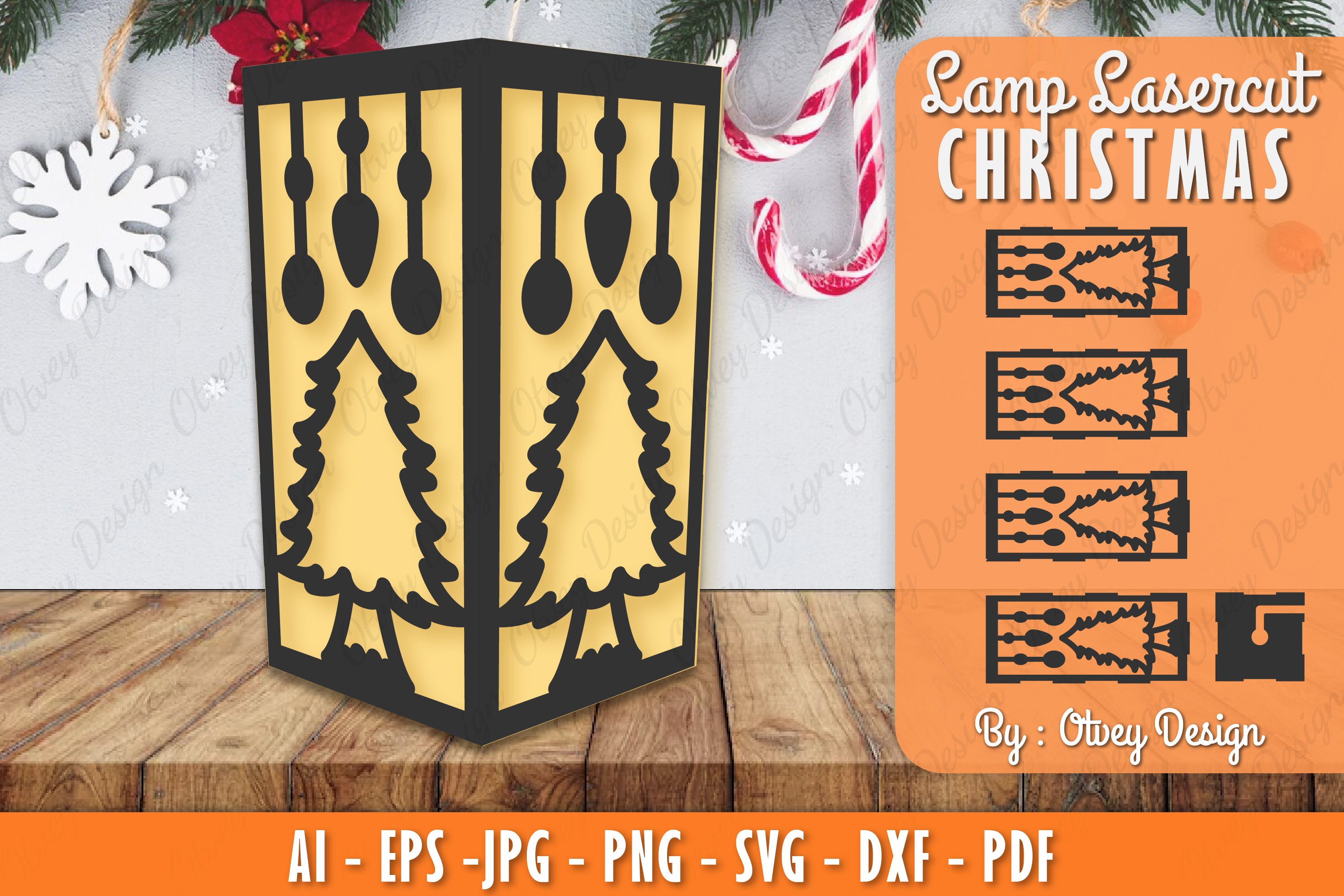 Christmas Lamp Lasercut SVG Bundle 15 - CraftNest - Digital Crafting and Art