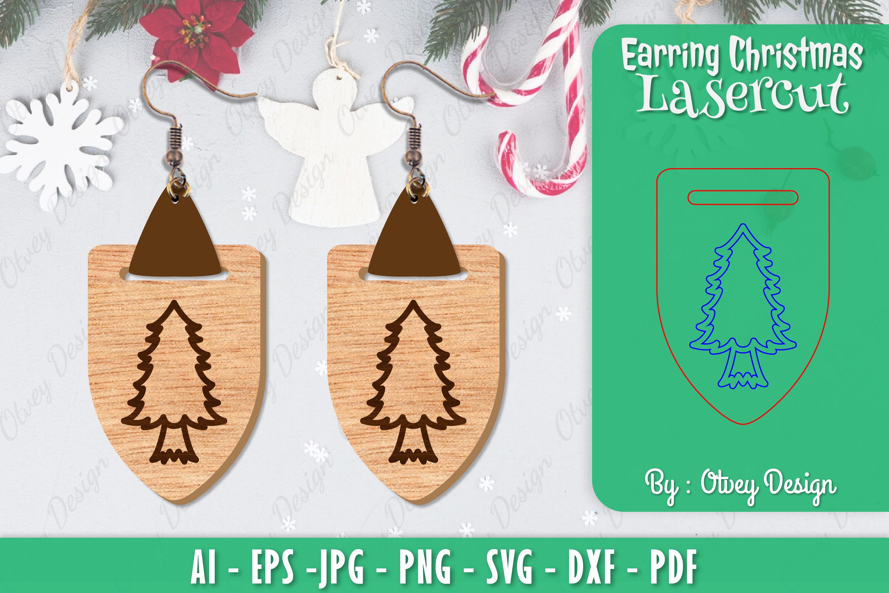 Christmas Earrings SVG Bundle 152 - CraftNest - Digital Crafting and Art