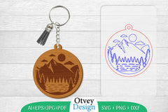 Keychain Sunset Mountain Lasercut SVG Bundle 14 - CraftNest - Digital Crafting and Art