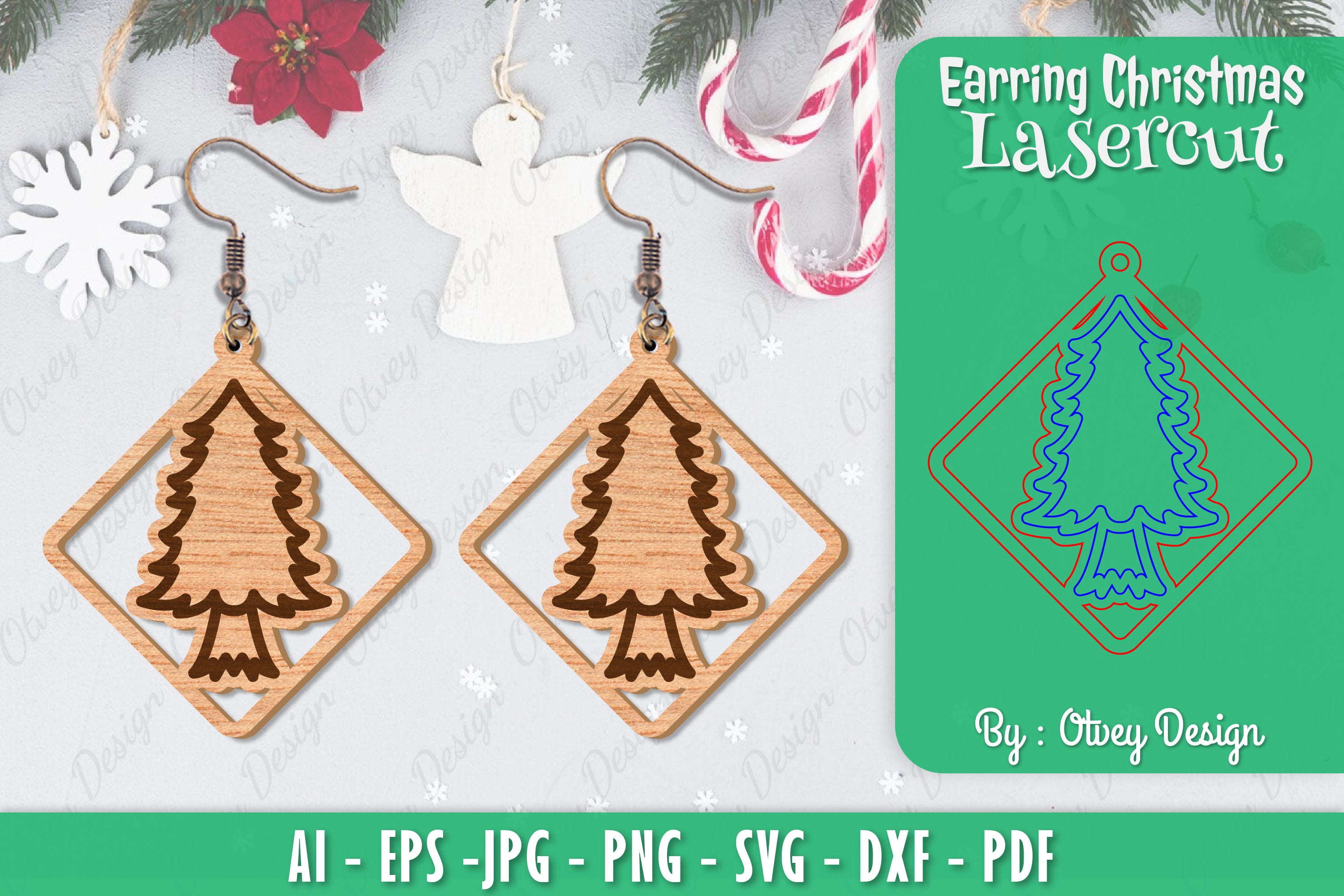 Christmas Earrings SVG Bundle