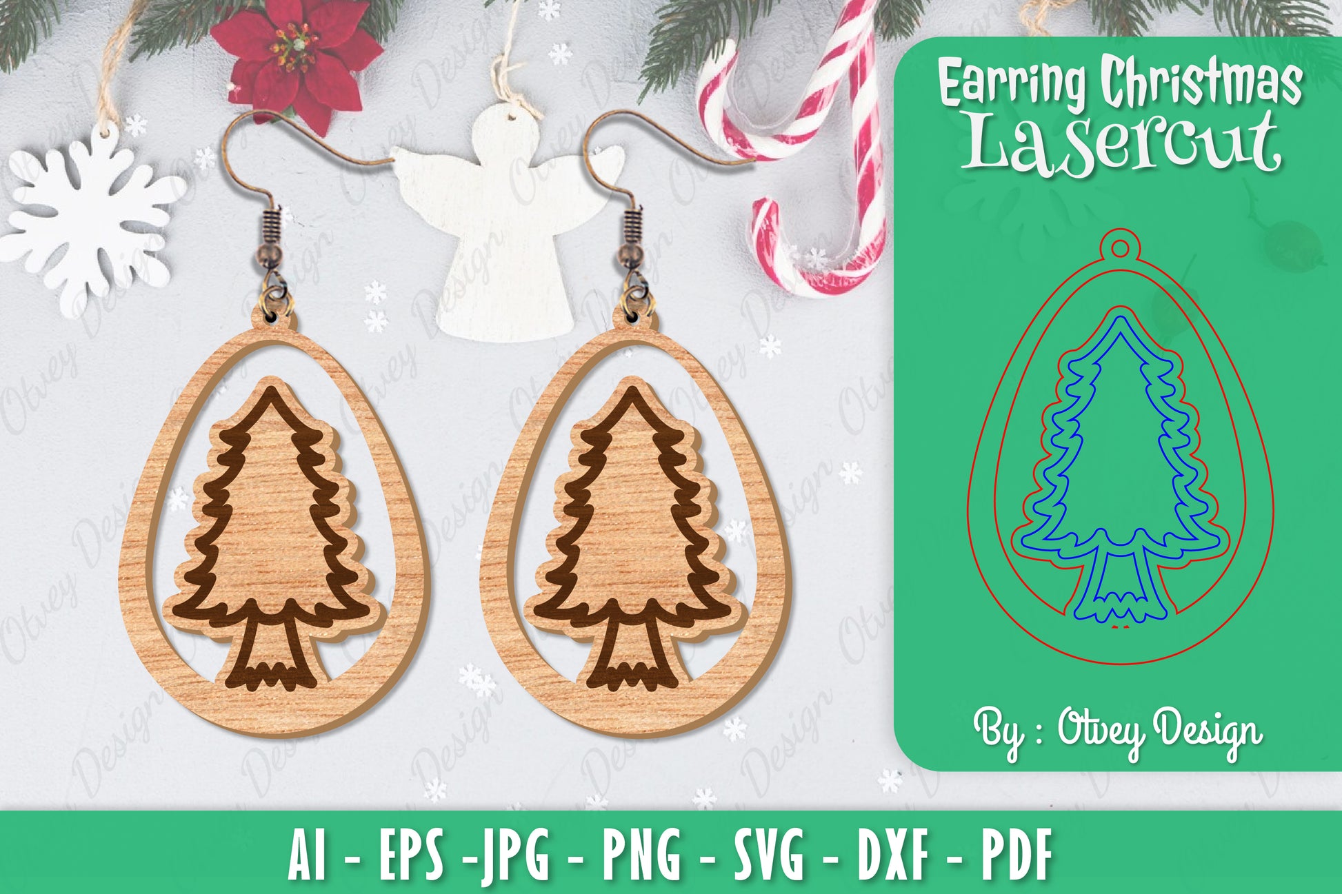 Christmas Earrings SVG Bundle 92 - CraftNest - Digital Crafting and Art