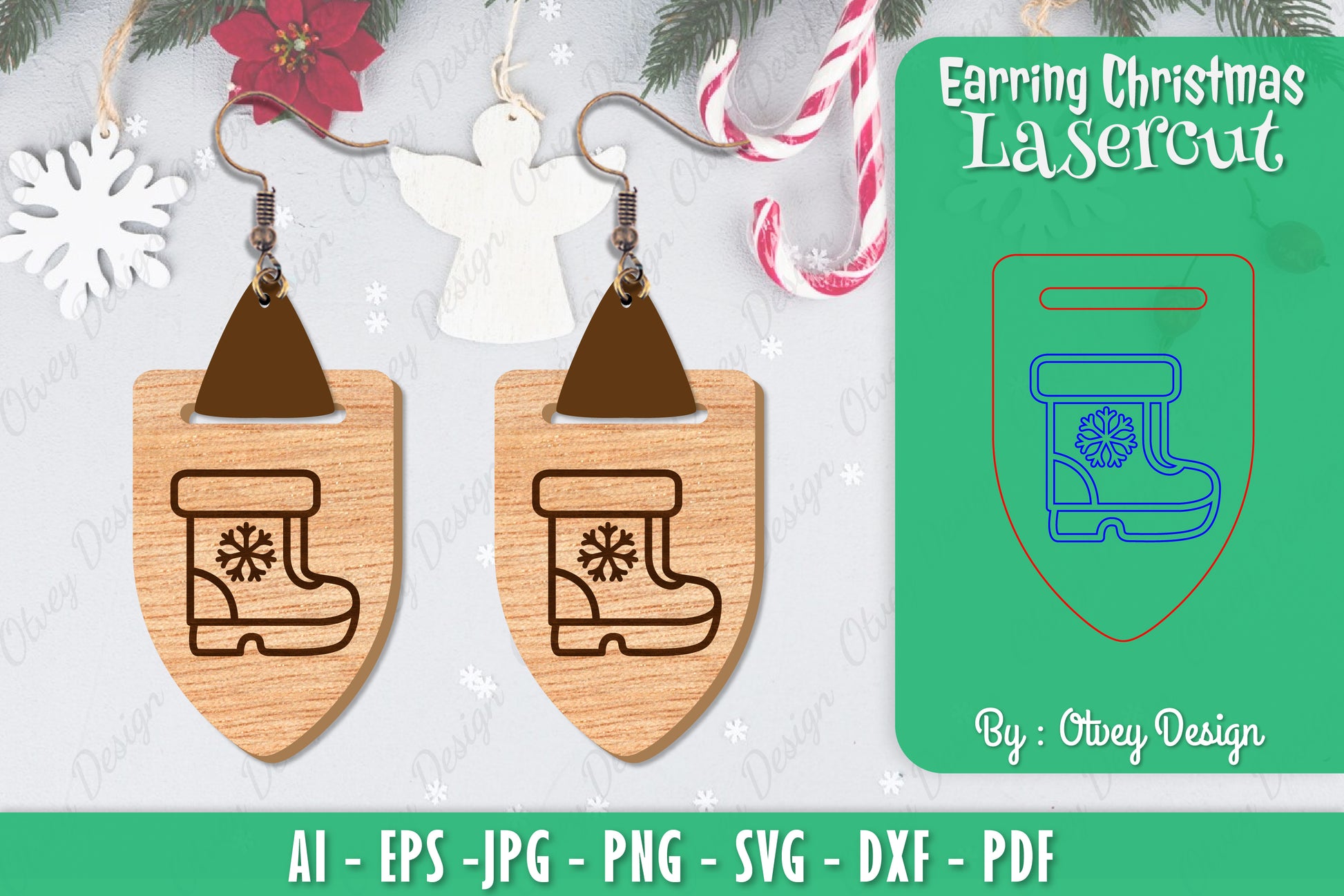 Christmas Earrings SVG Bundle 153 - CraftNest - Digital Crafting and Art