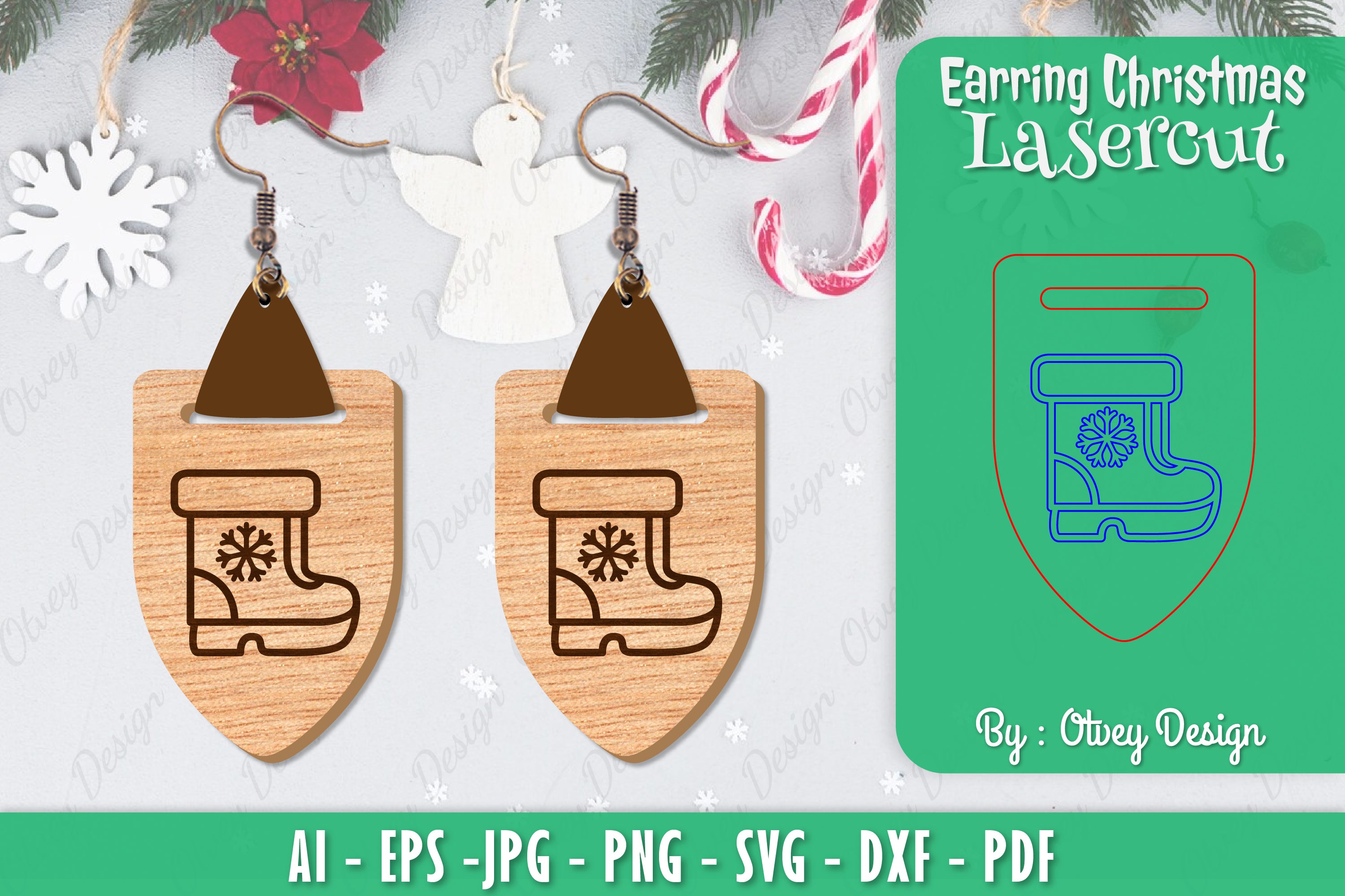 Christmas Earrings SVG Bundle 153 - CraftNest - Digital Crafting and Art